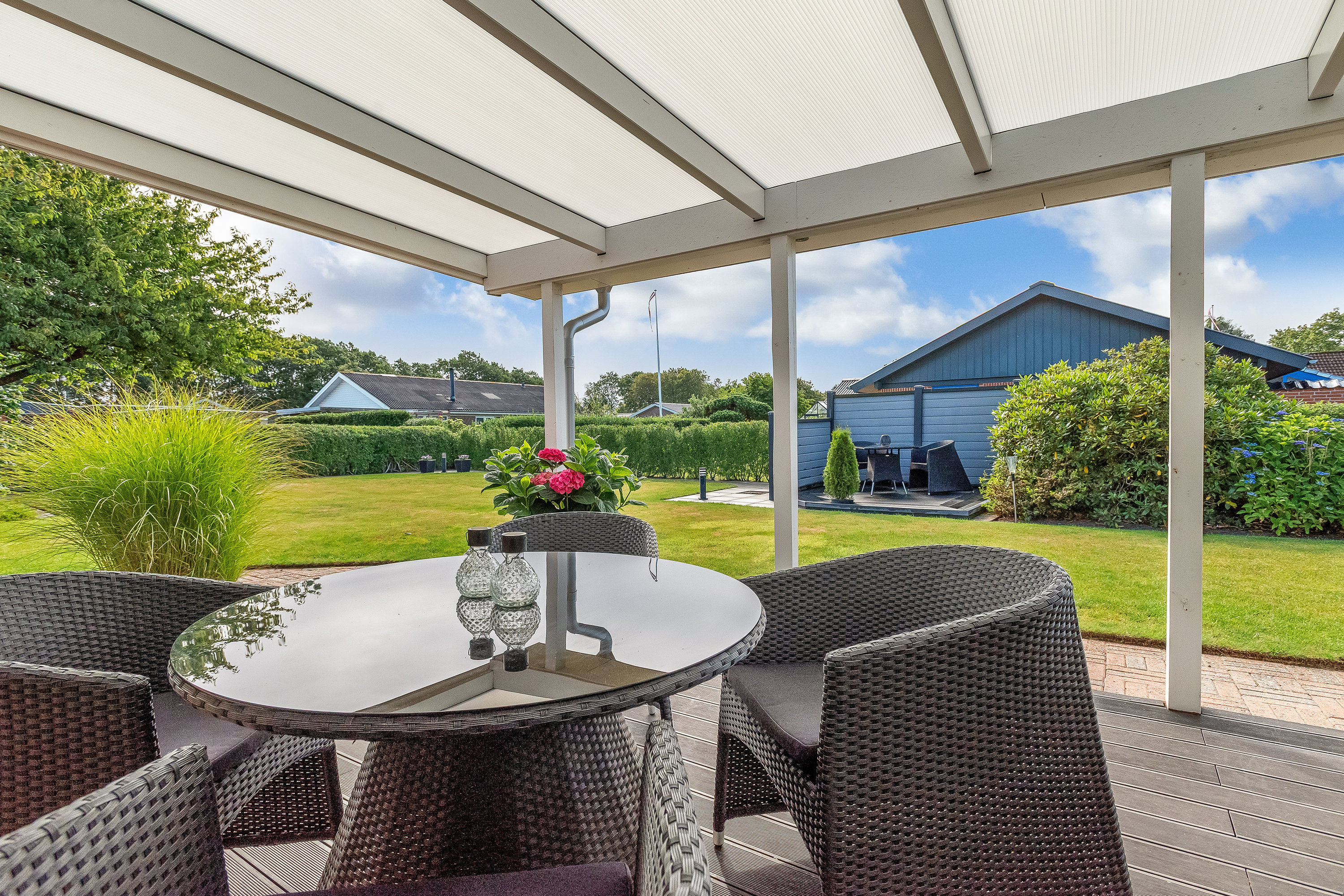 Fremhævet overdækket terrasse billede i fuldskærmstilstand. Billede af Oluf Rings Vej 17, 7500 Holstebro