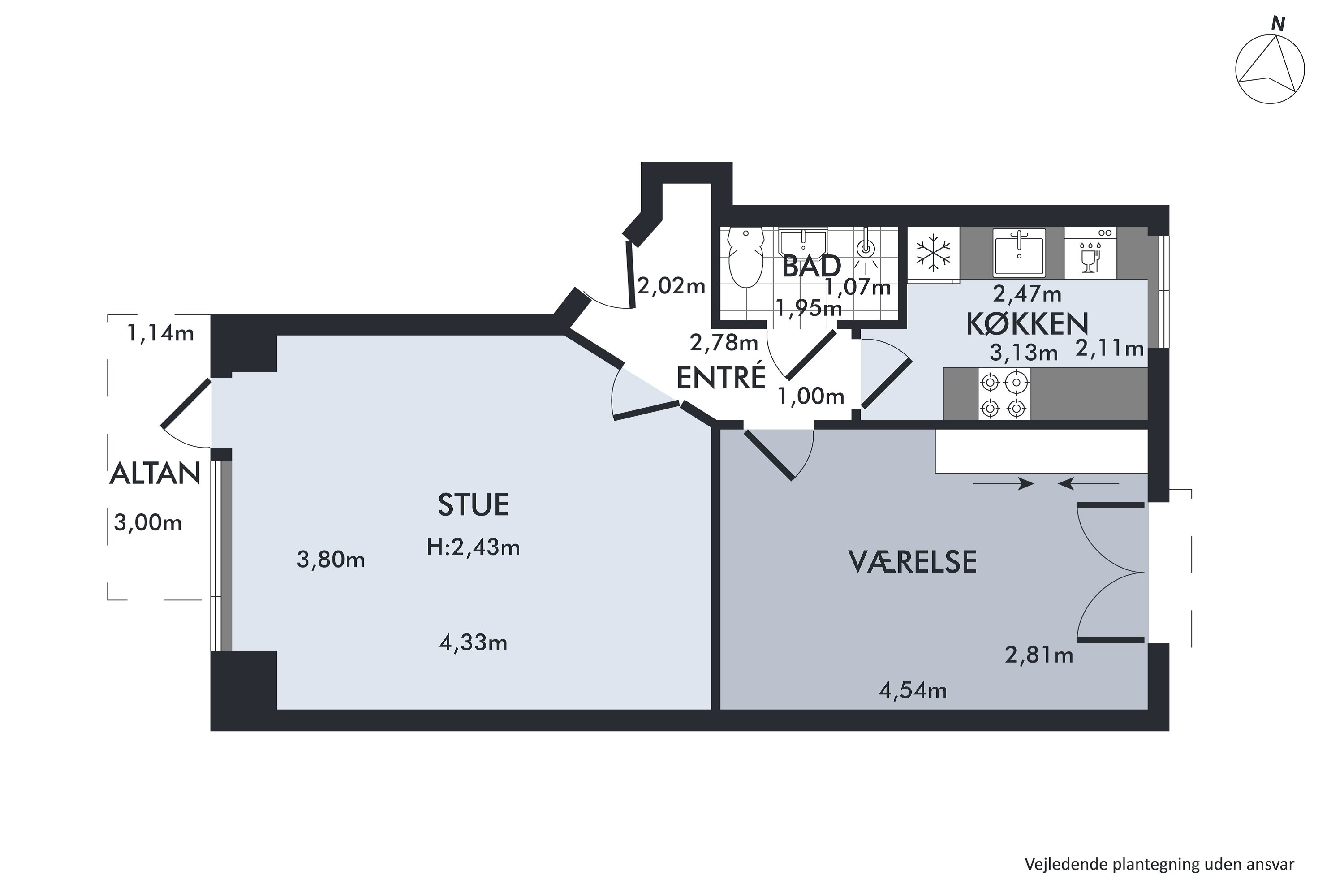 Plantegninger billede af Ålekistevej 112B, 1. th., 2720 Vanløse