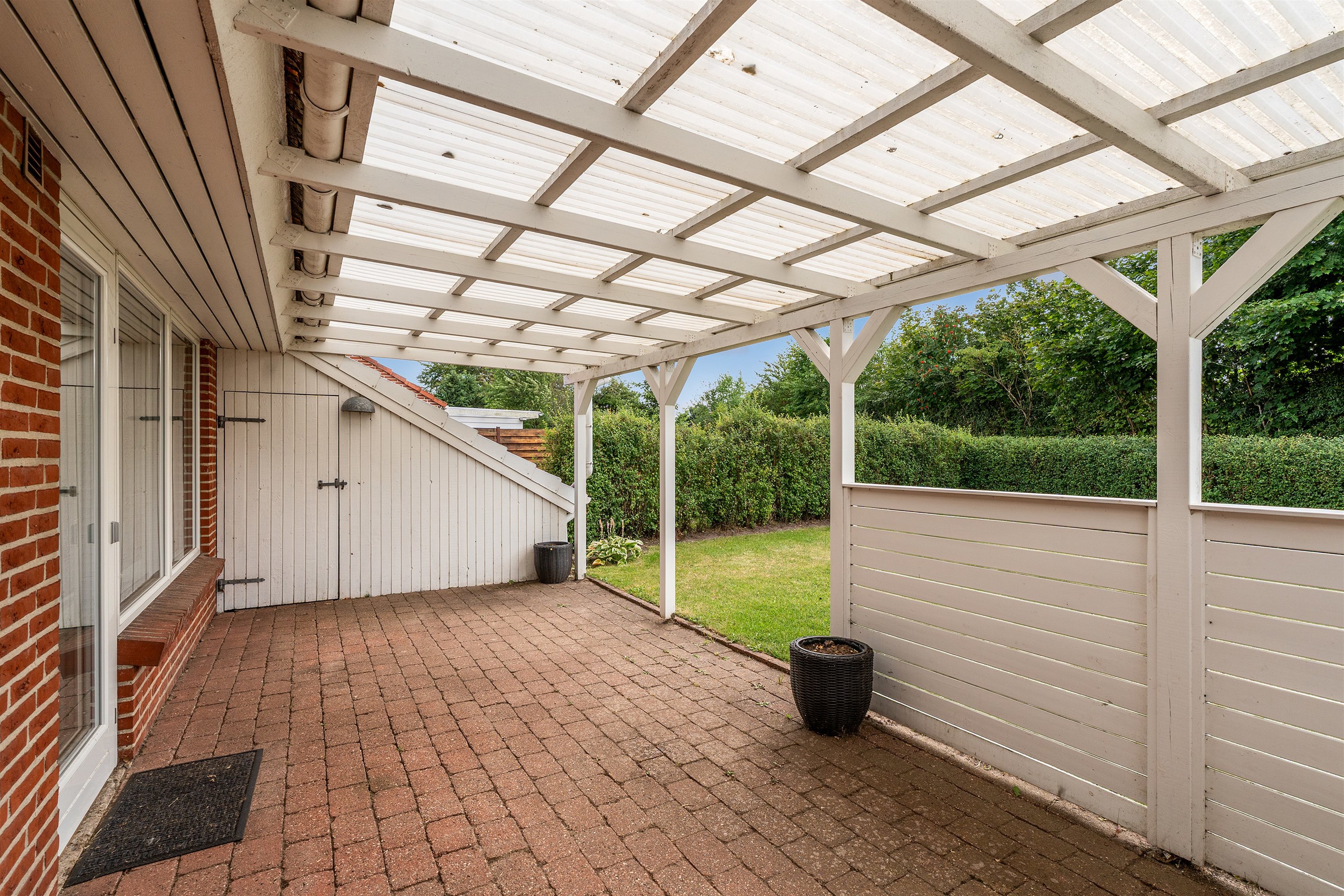 Fremhævet overdækket terrasse billede i fuldskærmstilstand. Billede af Grønningen 2A, 7190 Billund
