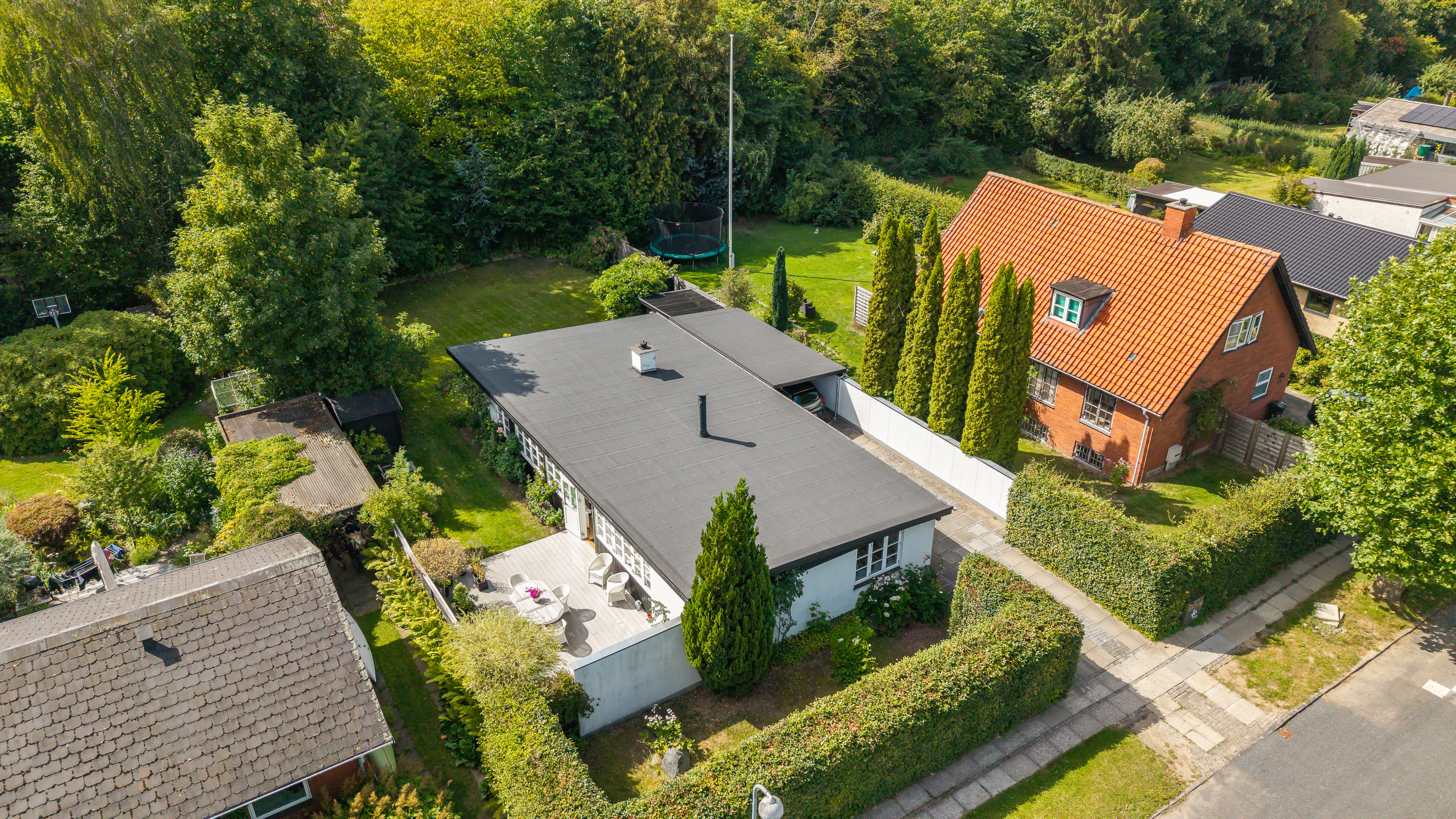 Villa: Luftfoto på Fuglsanggårds Allé 19, 2830 Virum