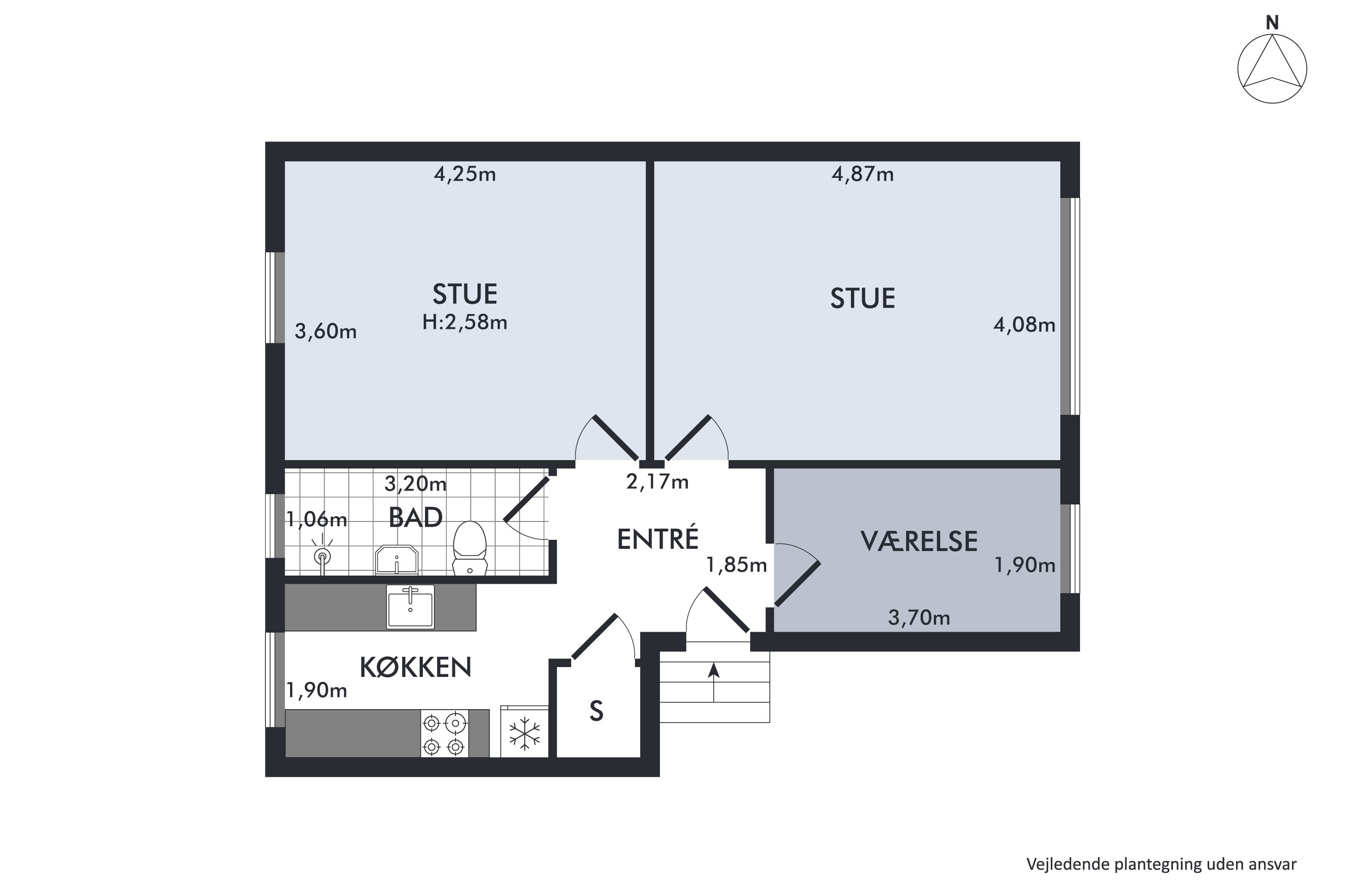Plantegninger billede af Frederikssundsvej 408, 1. th., 2700 Brønshøj