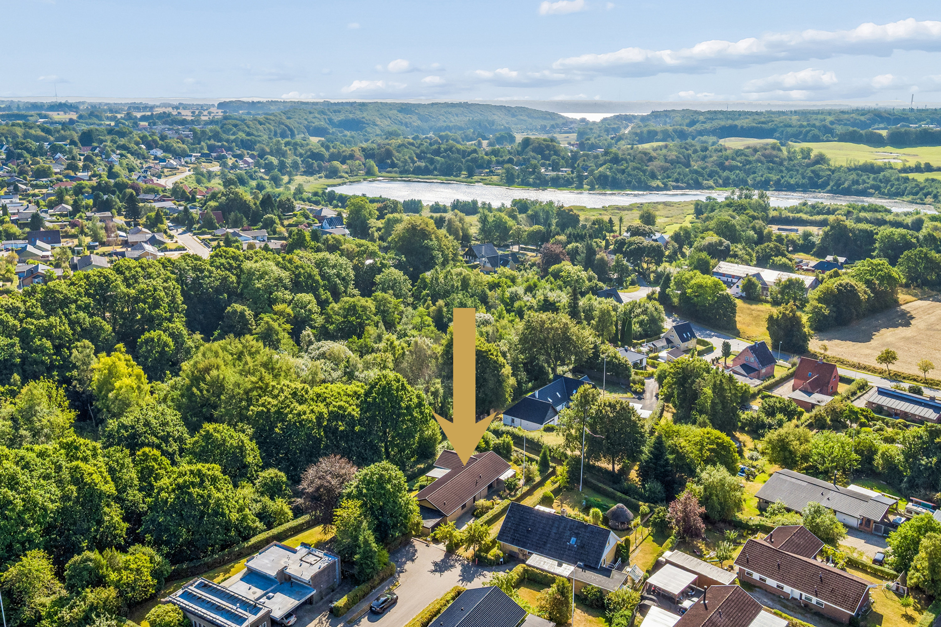 Villa: Luftfoto på Smedeforte 11, Smedeby, 6340 Kruså
