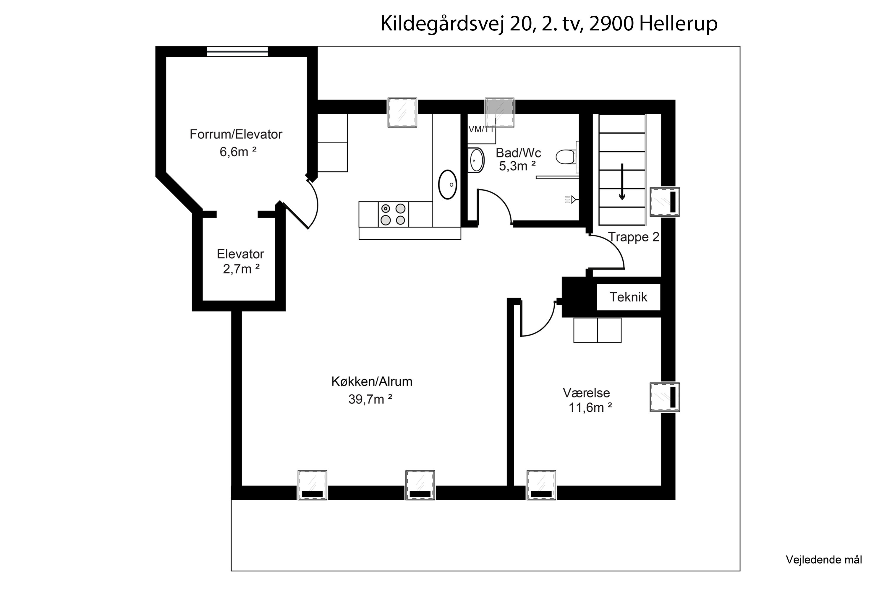 Plantegninger billede af Kildegårdsvej 20, 2. tv., 2900 Hellerup