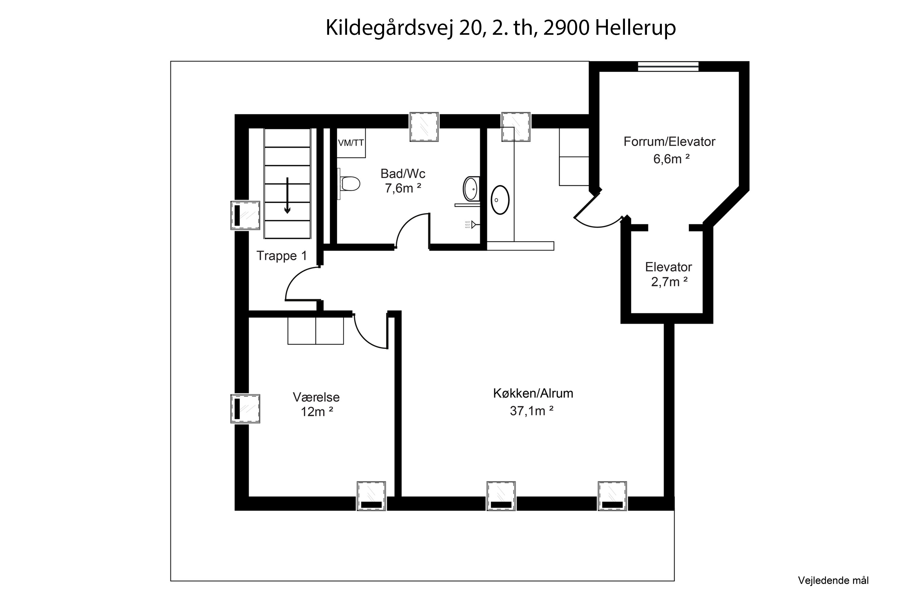 Plantegninger billede af Kildegårdsvej 20, 2. th., 2900 Hellerup