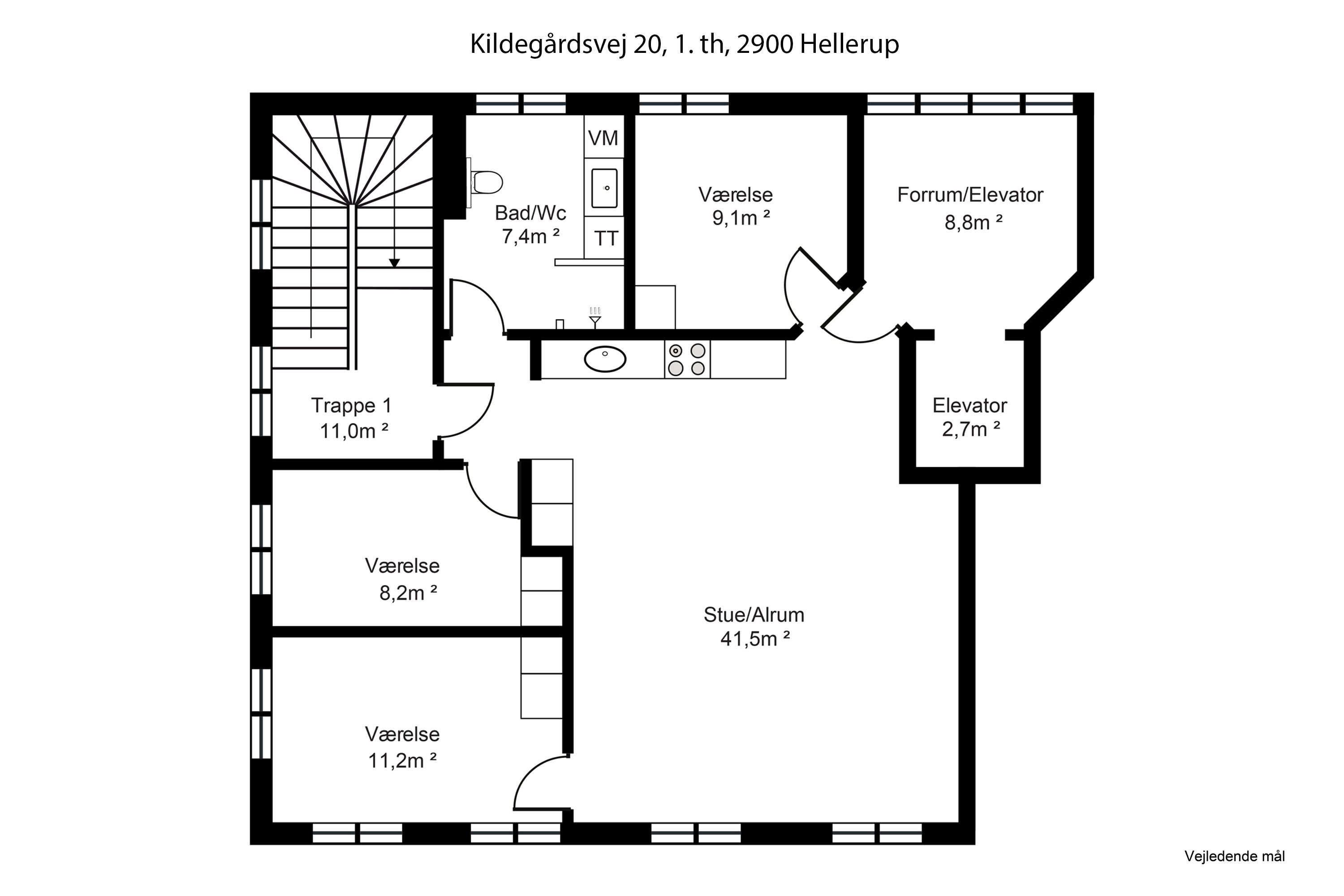 Plantegninger billede af Kildegårdsvej 20, 1. th., 2900 Hellerup