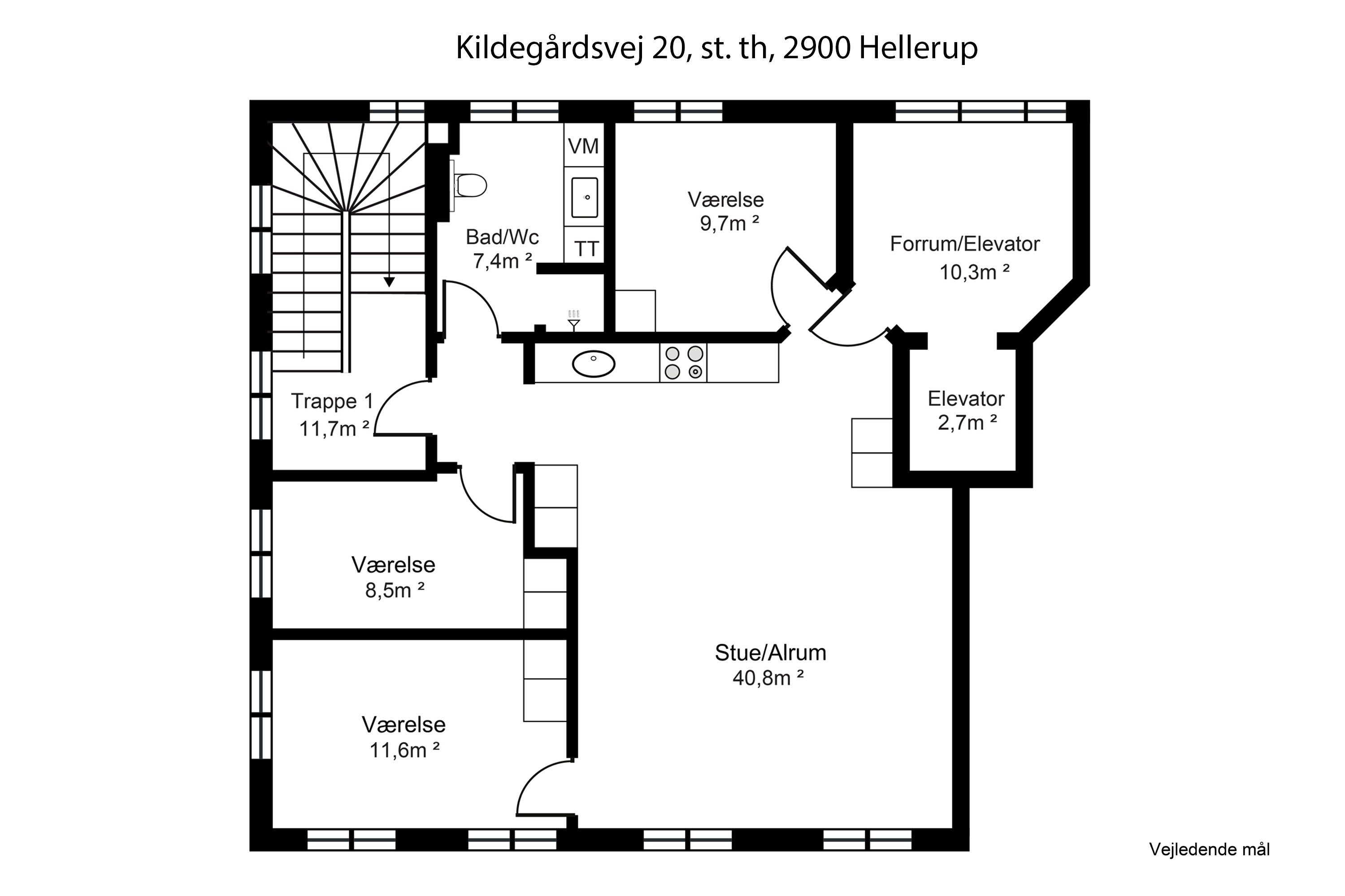 Plantegninger billede af Kildegårdsvej 20, st. th., 2900 Hellerup