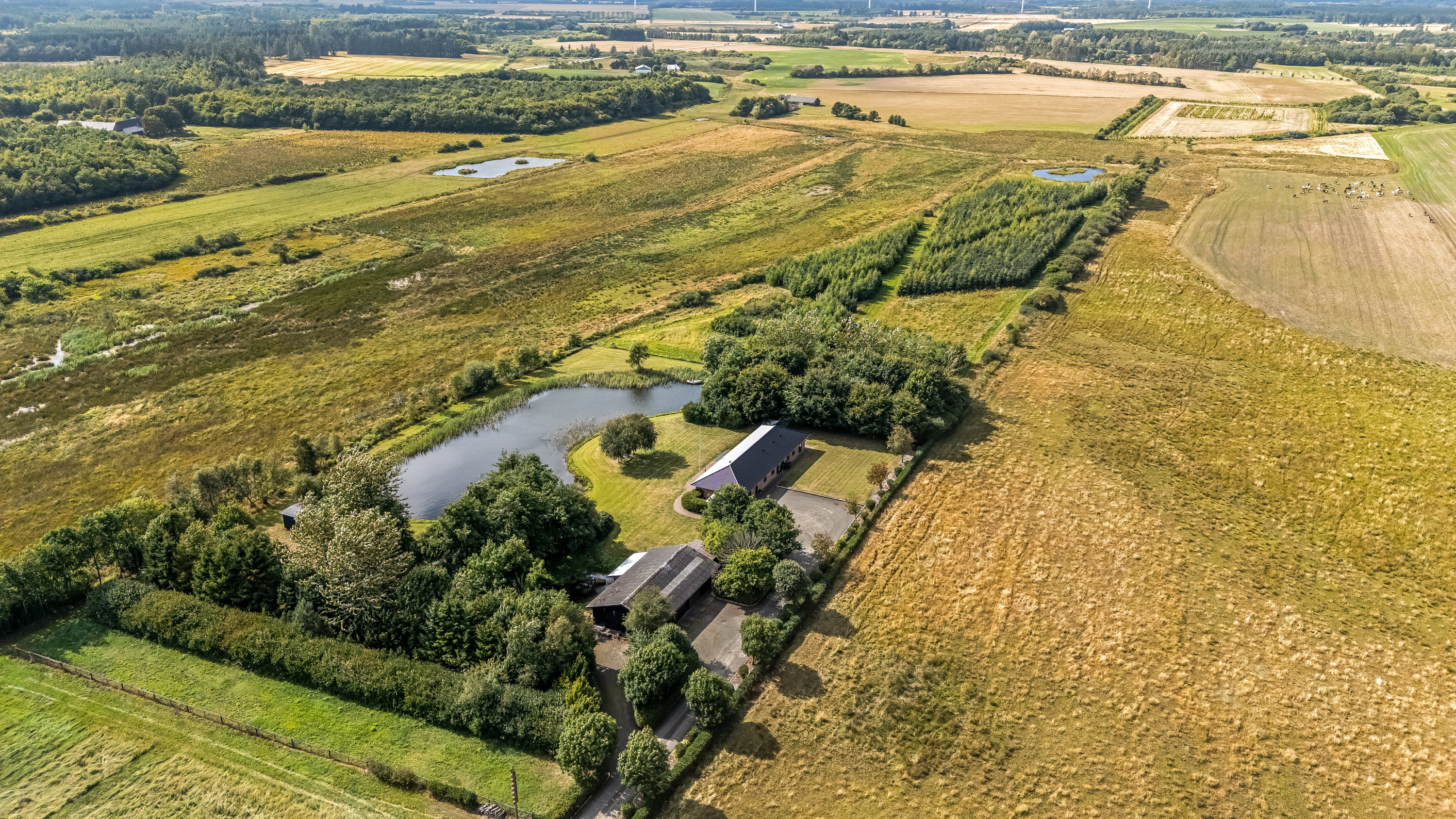 Fremhævet luftfoto billede i fuldskærmstilstand. Billede af Vilhelmsborgvej 104, Møborg, 7660 Bækmarksbro