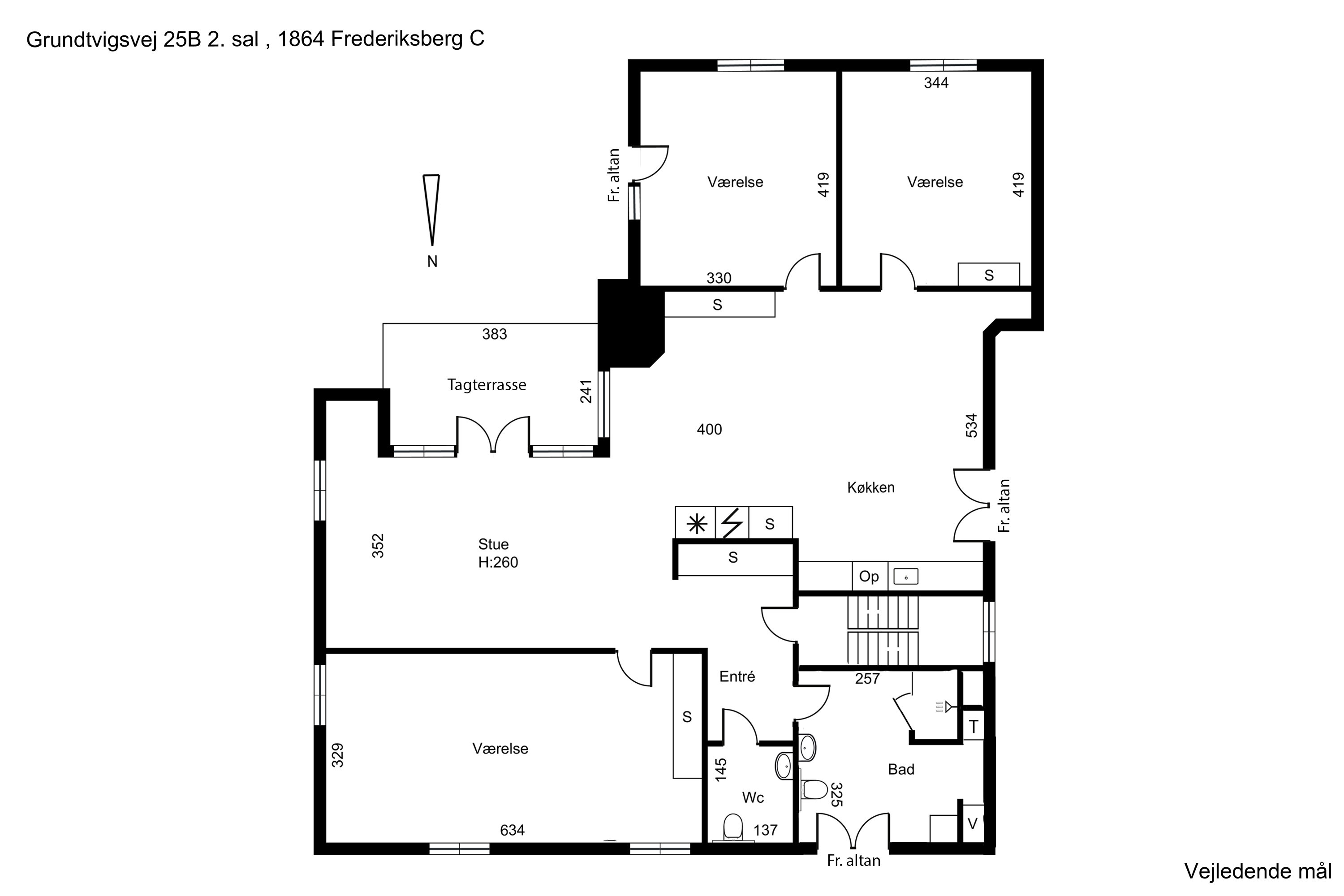 Plantegninger billede af Grundtvigsvej 25B, 2., 1864 Frederiksberg C