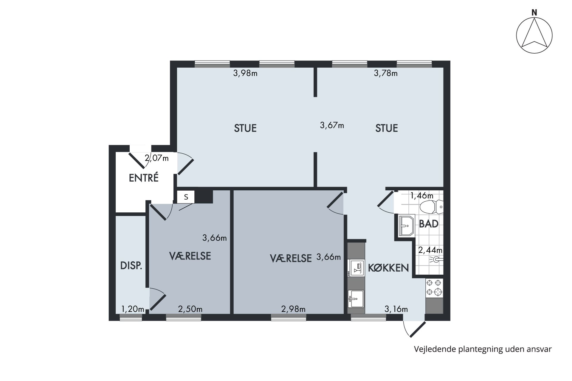 Plantegninger billede af Slotsgade 14, st.., 8700 Horsens