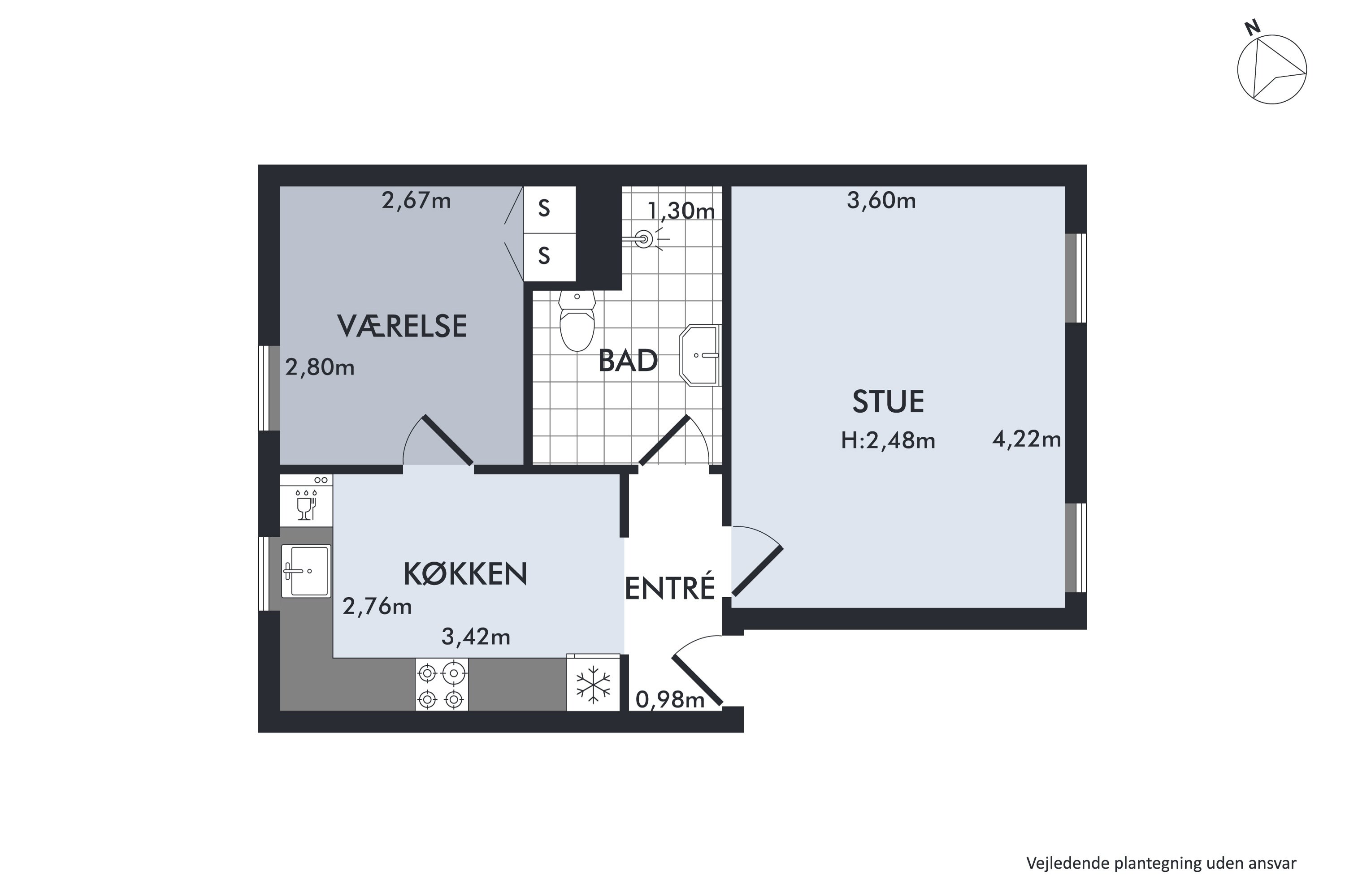 Plantegninger billede af Peder Barkes Gade 46, st. th., 9000 Aalborg