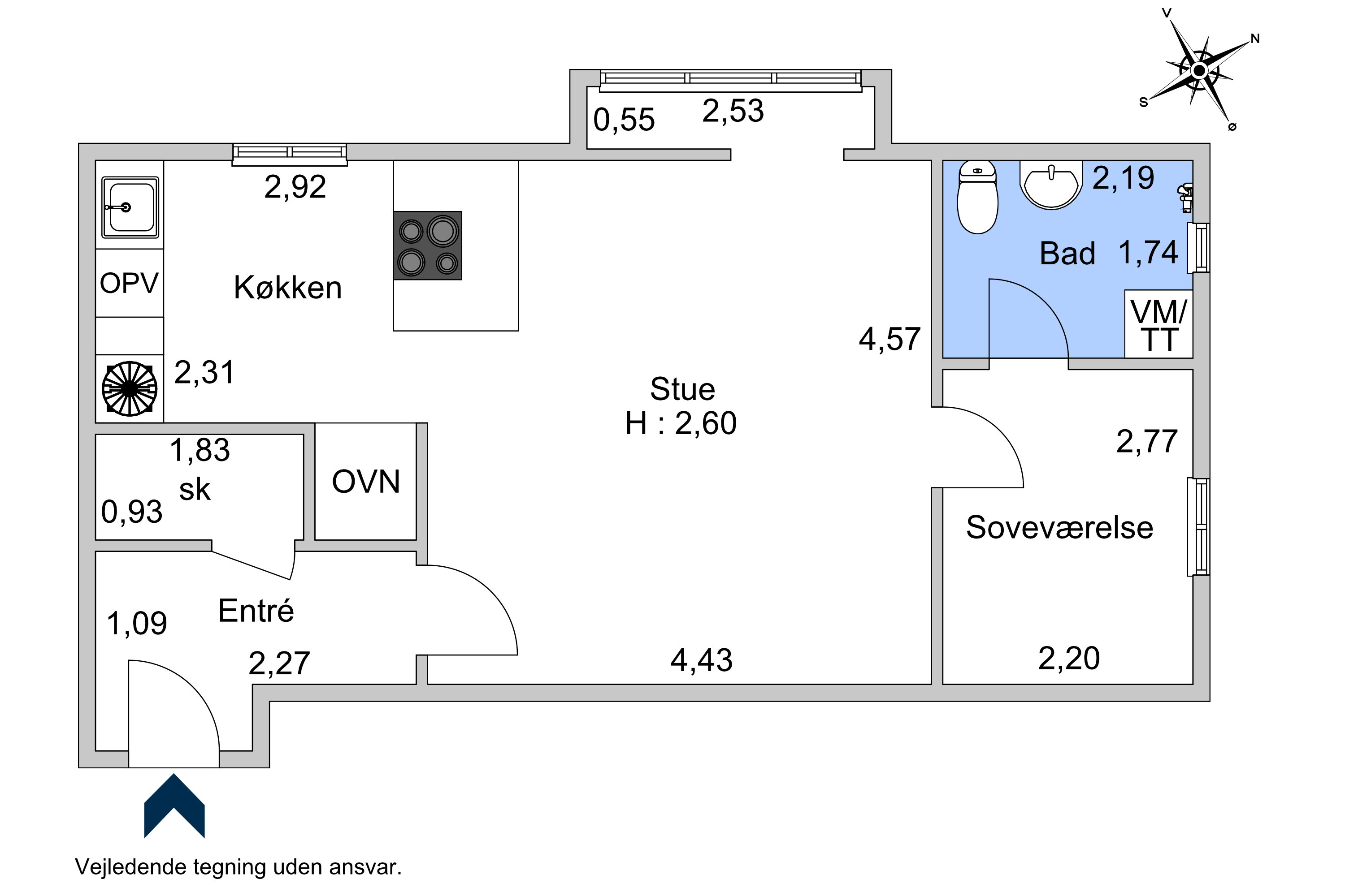 Plantegninger billede af Skovkrogen 7, st. mf., 2920 Charlottenlund