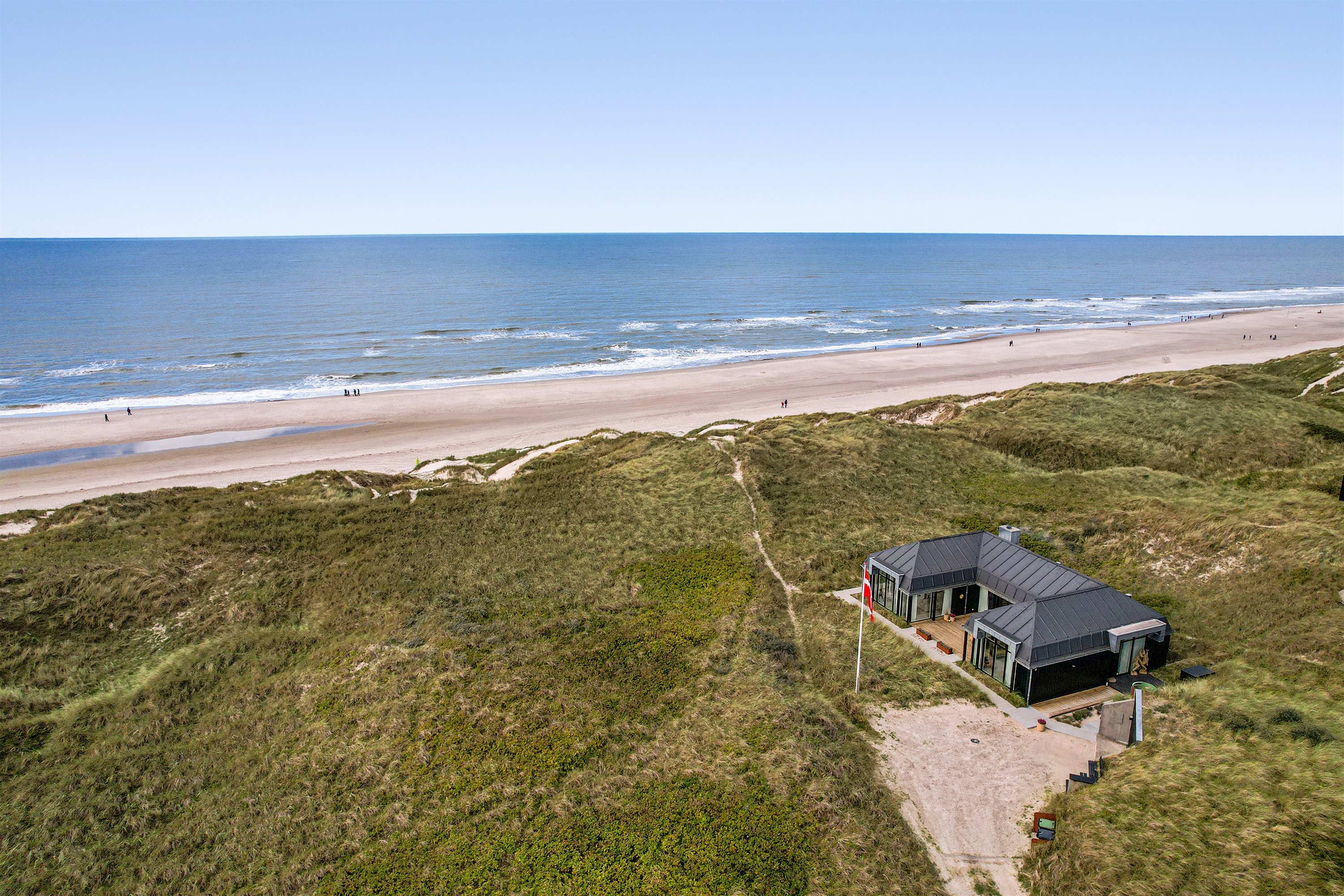 Fritidshus: Luftfoto på Gyvelvej 36B, Henne Strand, 6854 Henne