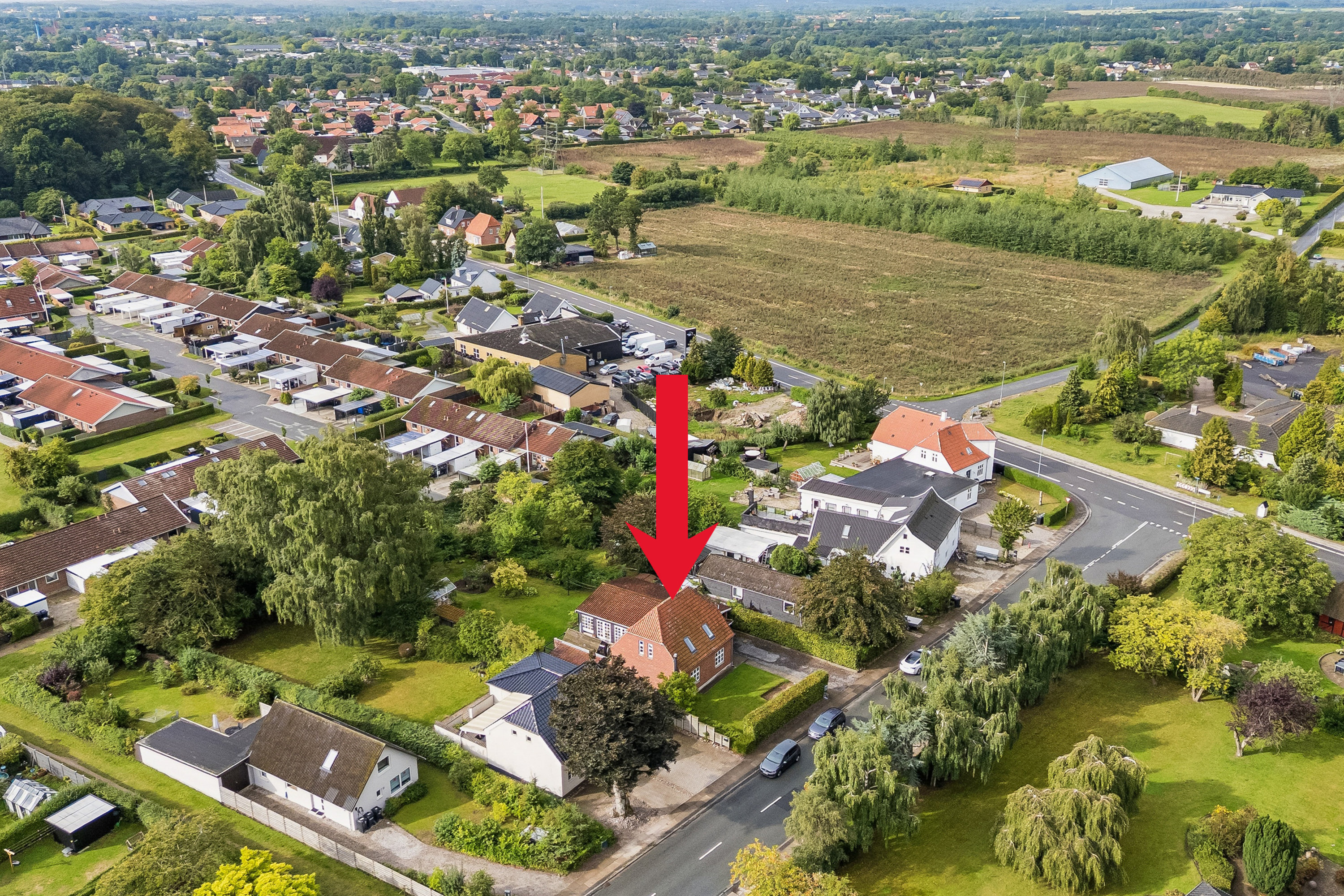 Fremhævet luftfoto billede i fuldskærmstilstand. Billede af Anderupvej 7, Anderup, 5270 Odense N