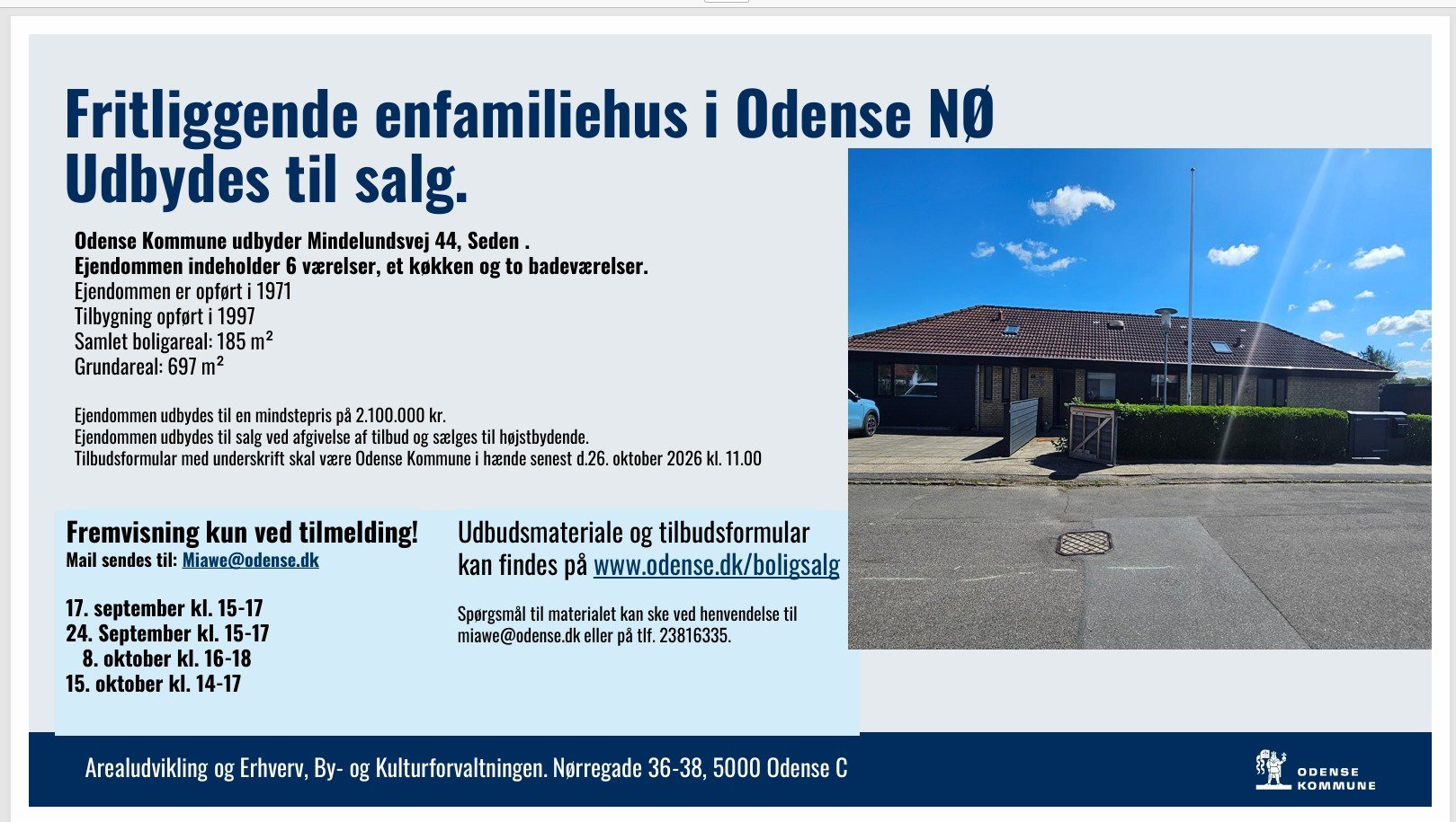 Miniaturebillede 1: . Billede af Mindelundsvej 44, Seden, 5240 Odense NØ
