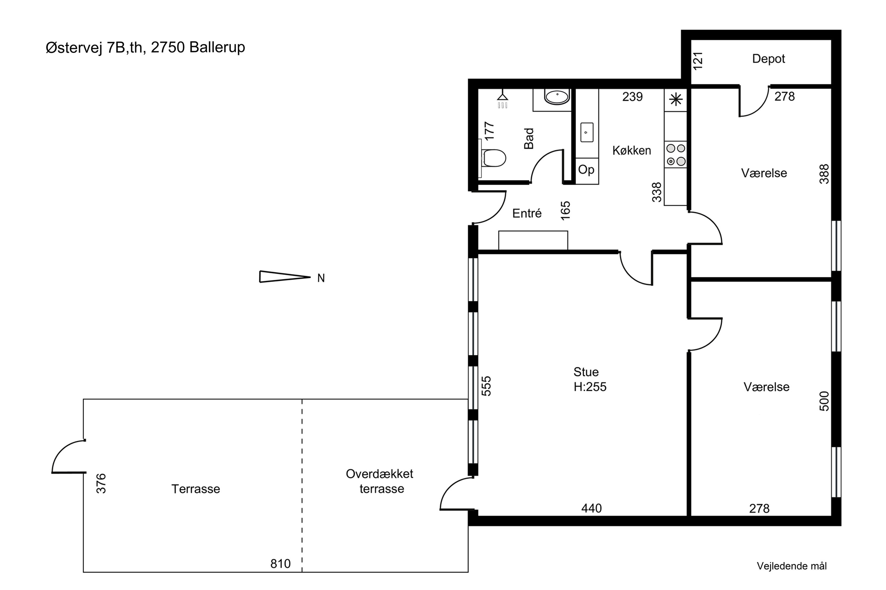 Plantegninger billede af Østervej 7B, th., 2750 Ballerup