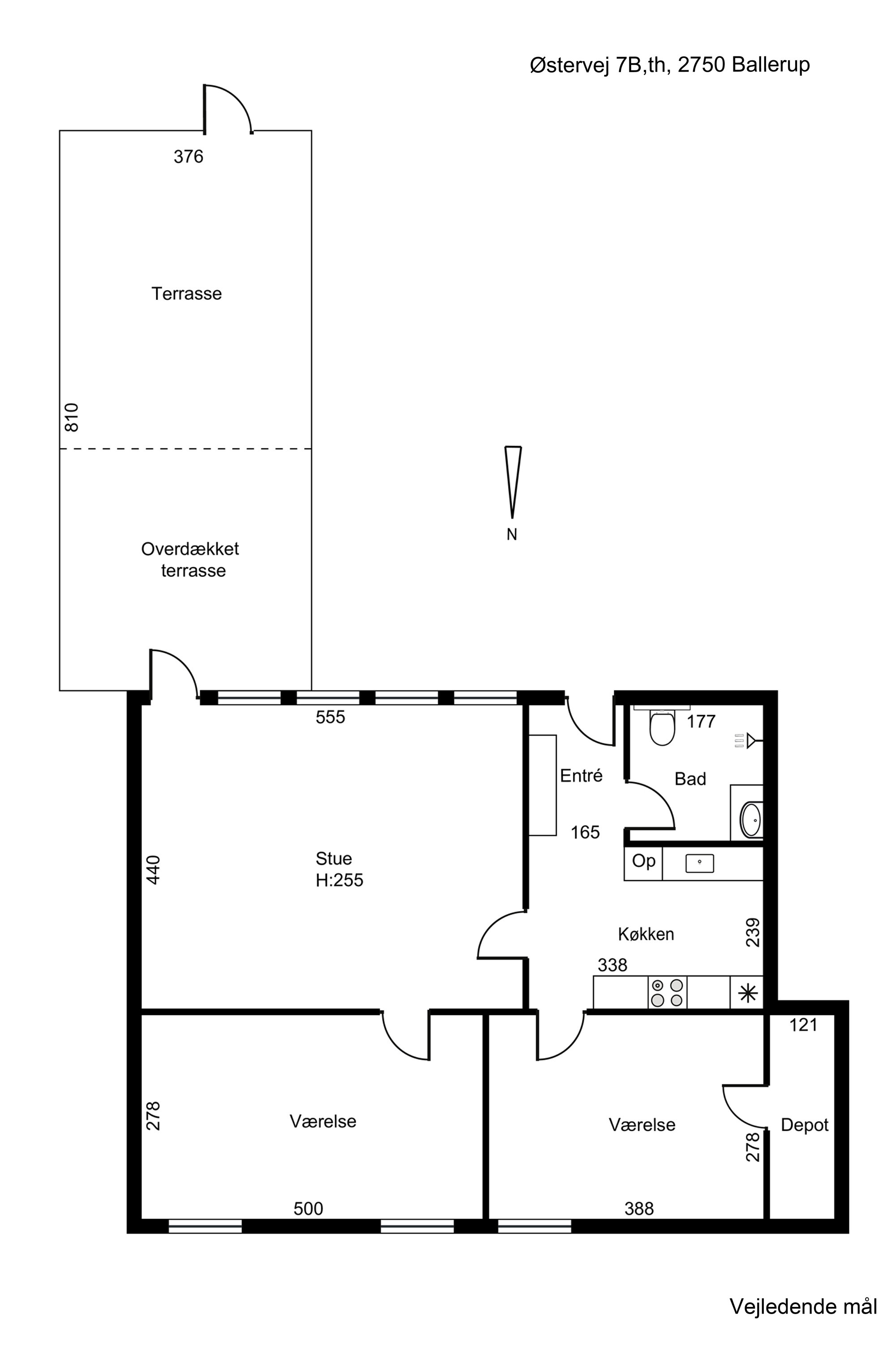 Plantegninger billede af Østervej 7B, th., 2750 Ballerup