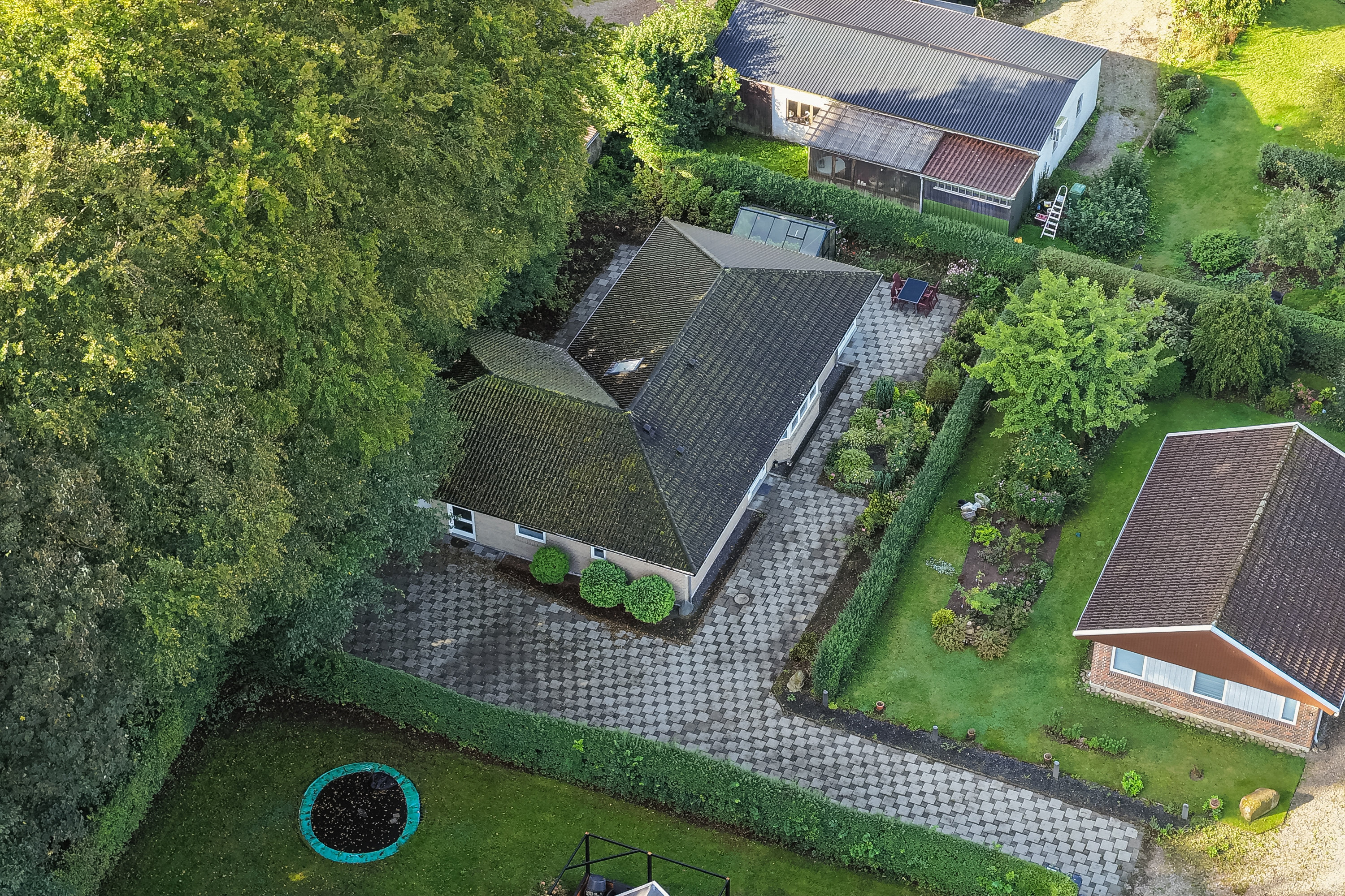Villa: Luftfoto på Klintevænget 13, 5620 Glamsbjerg