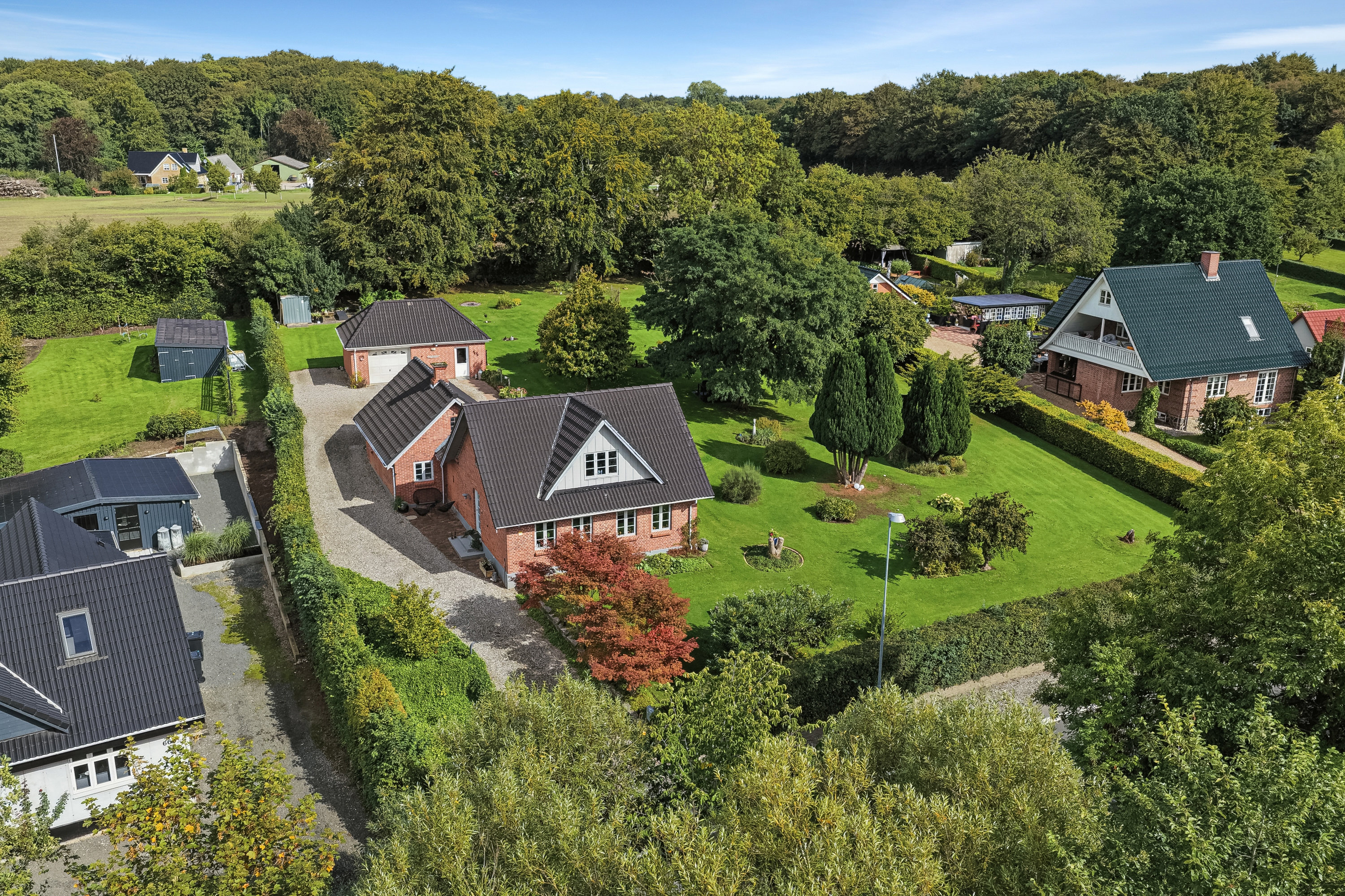 Villa: Luftfoto på Bogensevej 68, Holse St, 5464 Brenderup Fyn