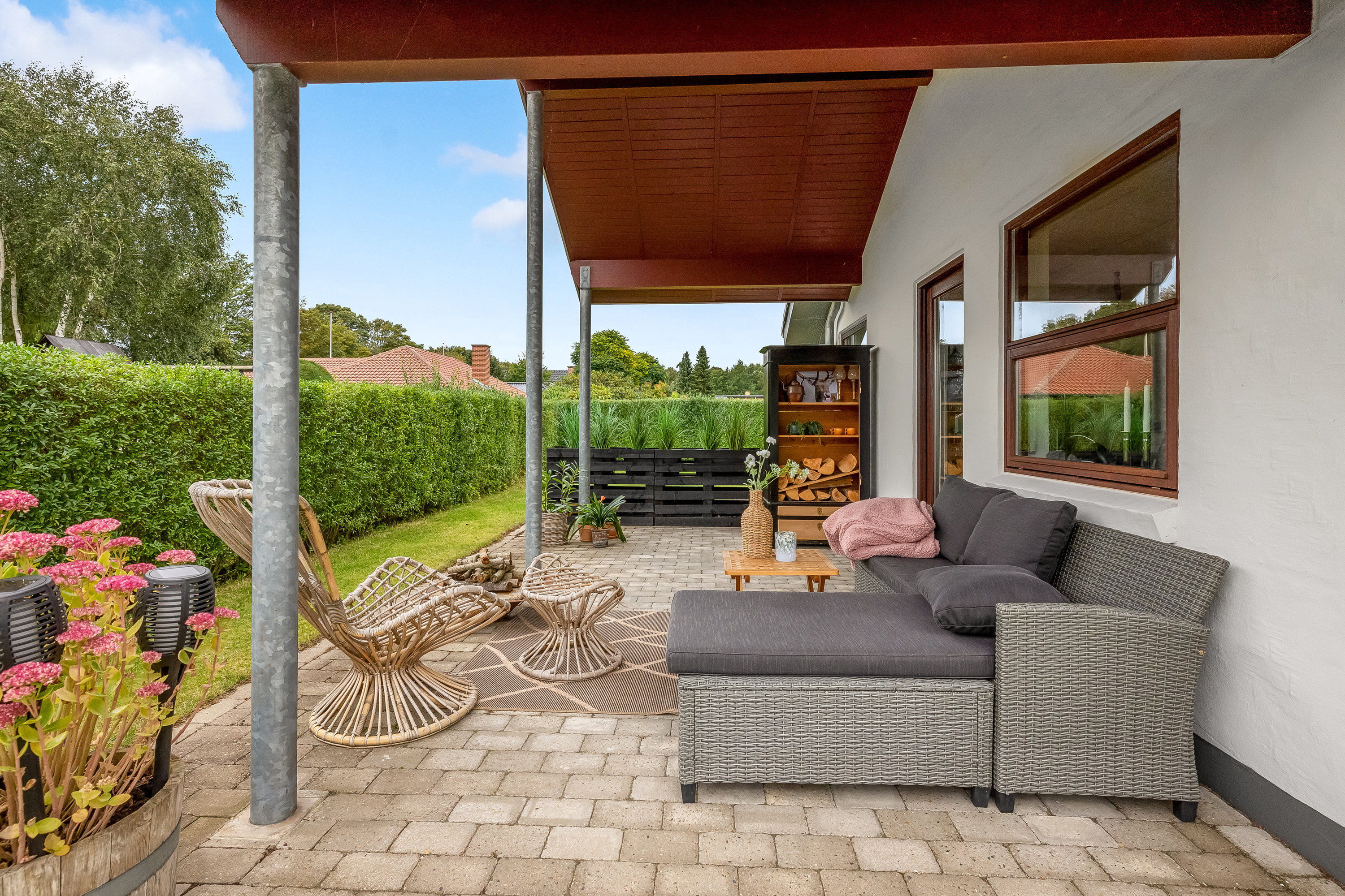 Fremhævet overdækket terrasse billede i fuldskærmstilstand. Billede af Klintevej 17, 7500 Holstebro