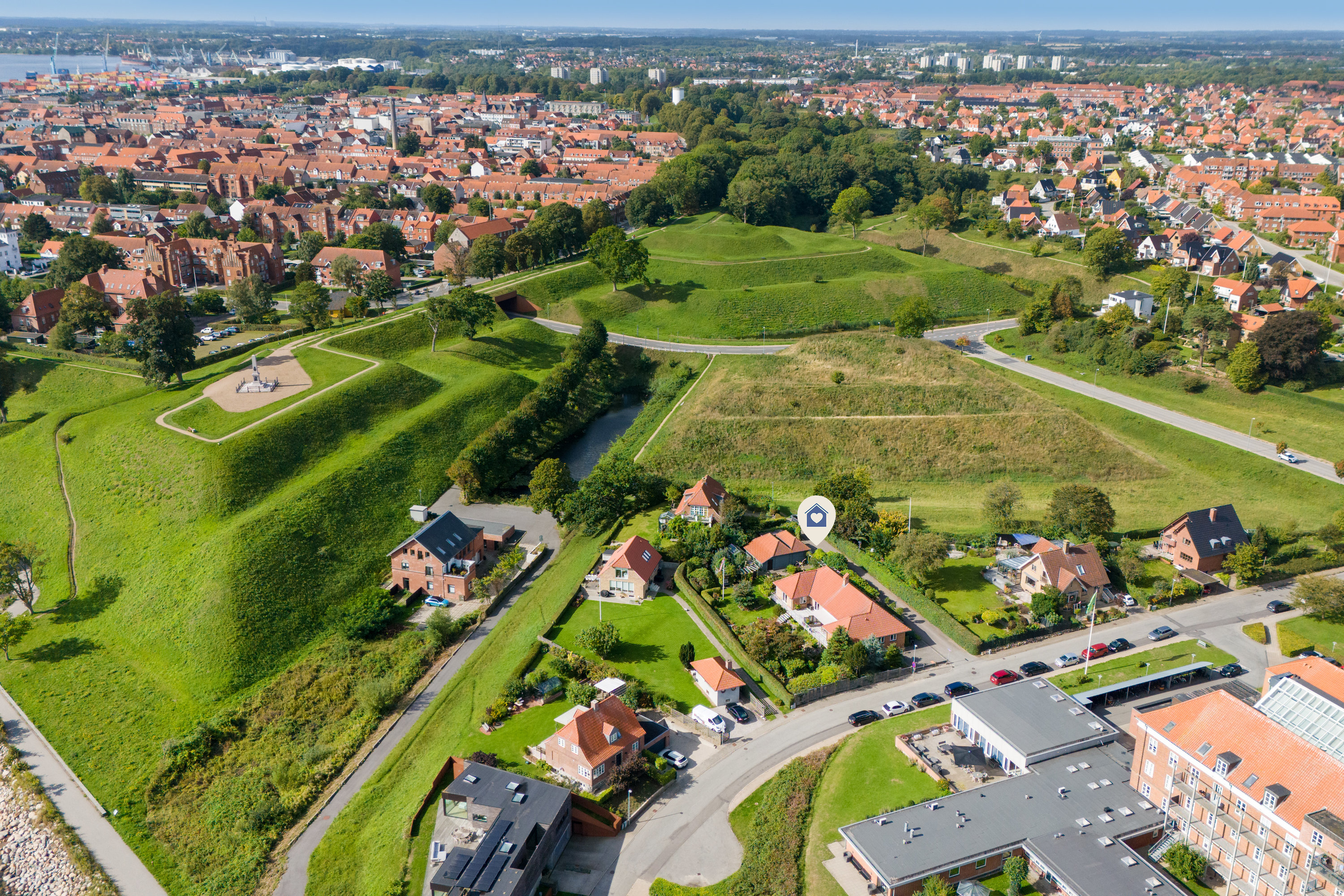 Miniaturebillede 1: luftfoto. Billede af De Mezasvej 1, 7000 Fredericia
