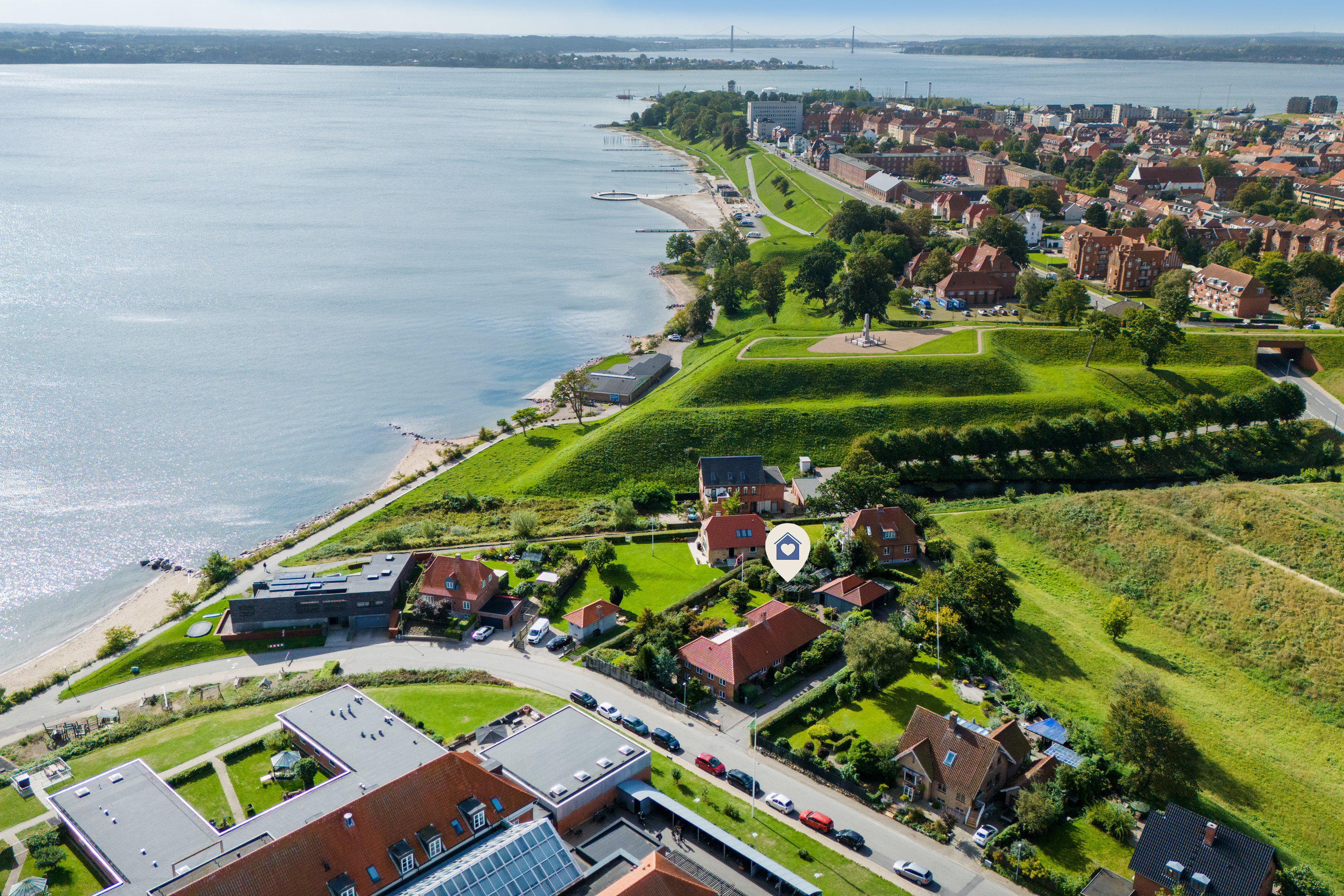 Villa: Luftfoto på De Mezasvej 1, 7000 Fredericia