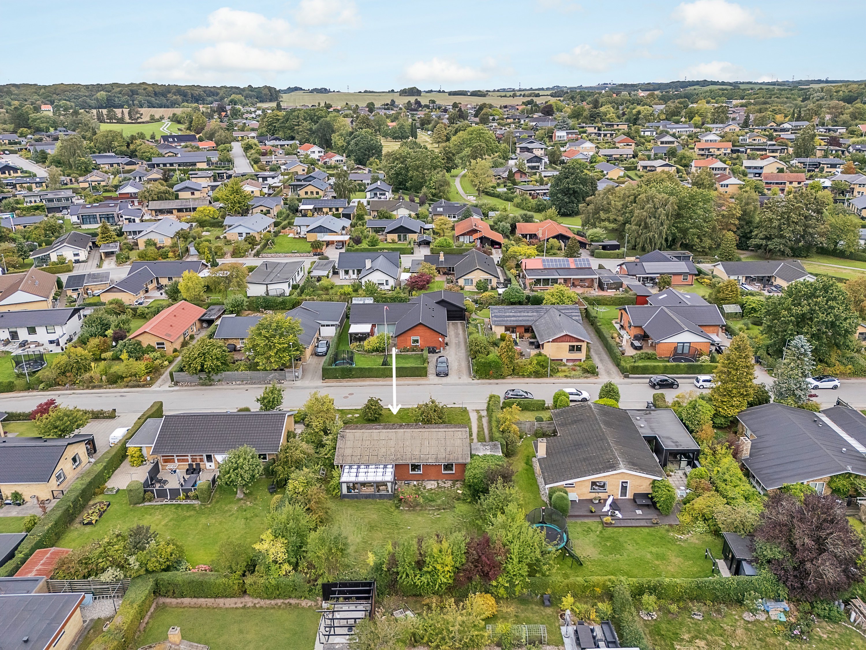 Fremhævet luftfoto billede i fuldskærmstilstand. Billede af Slåenbakken 6, 8520 Lystrup
