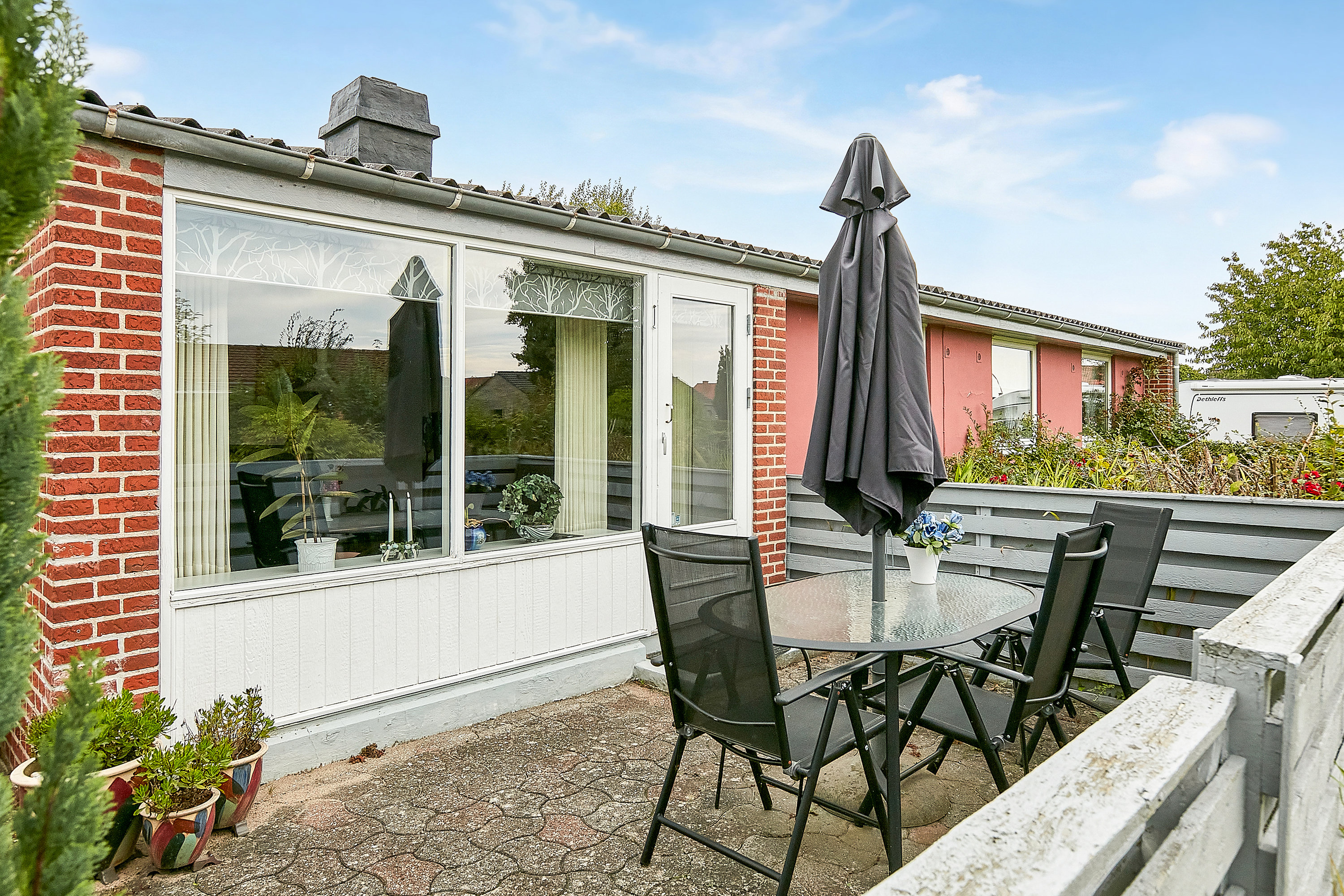 Fremhævet terrasse billede i fuldskærmstilstand. Billede af Hasselvej 8, Østbyen, 8700 Horsens