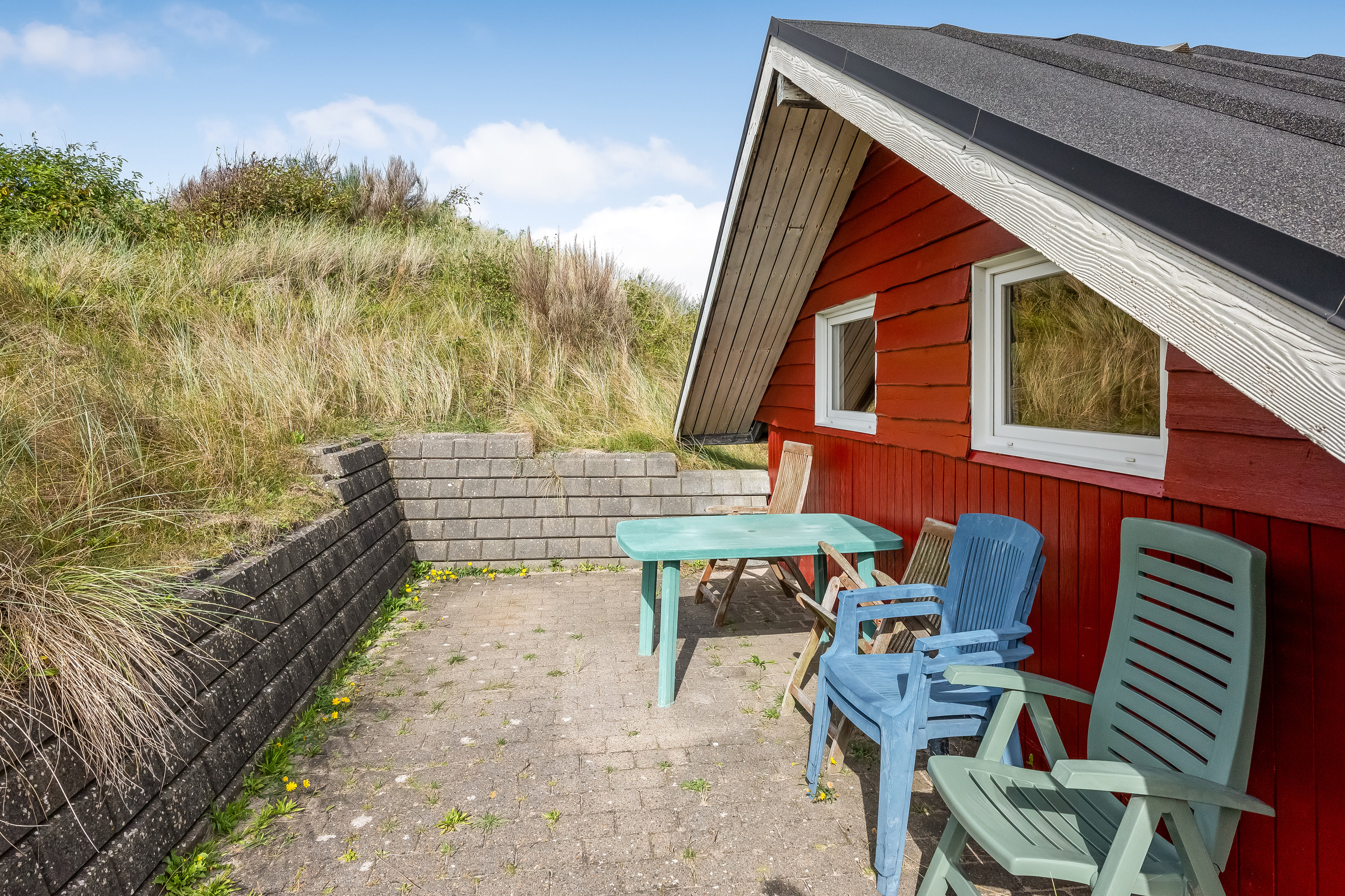 Fremhævet terrasse billede i fuldskærmstilstand. Billede af Søholmvej 3, Aargab, 6960 Hvide Sande