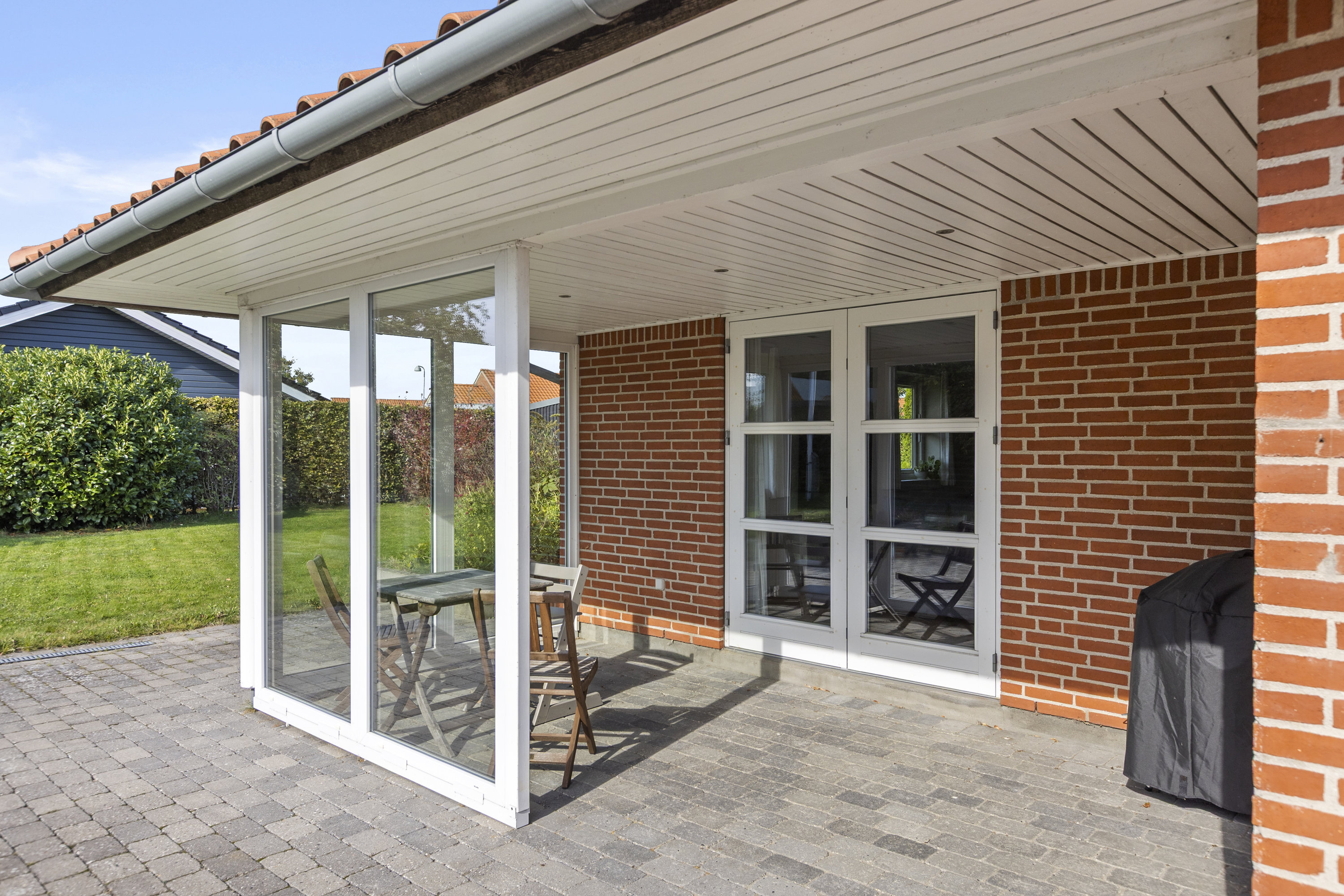 Fremhævet overdækket terrasse billede i fuldskærmstilstand. Billede af Hirsemarken 4, 4140 Borup