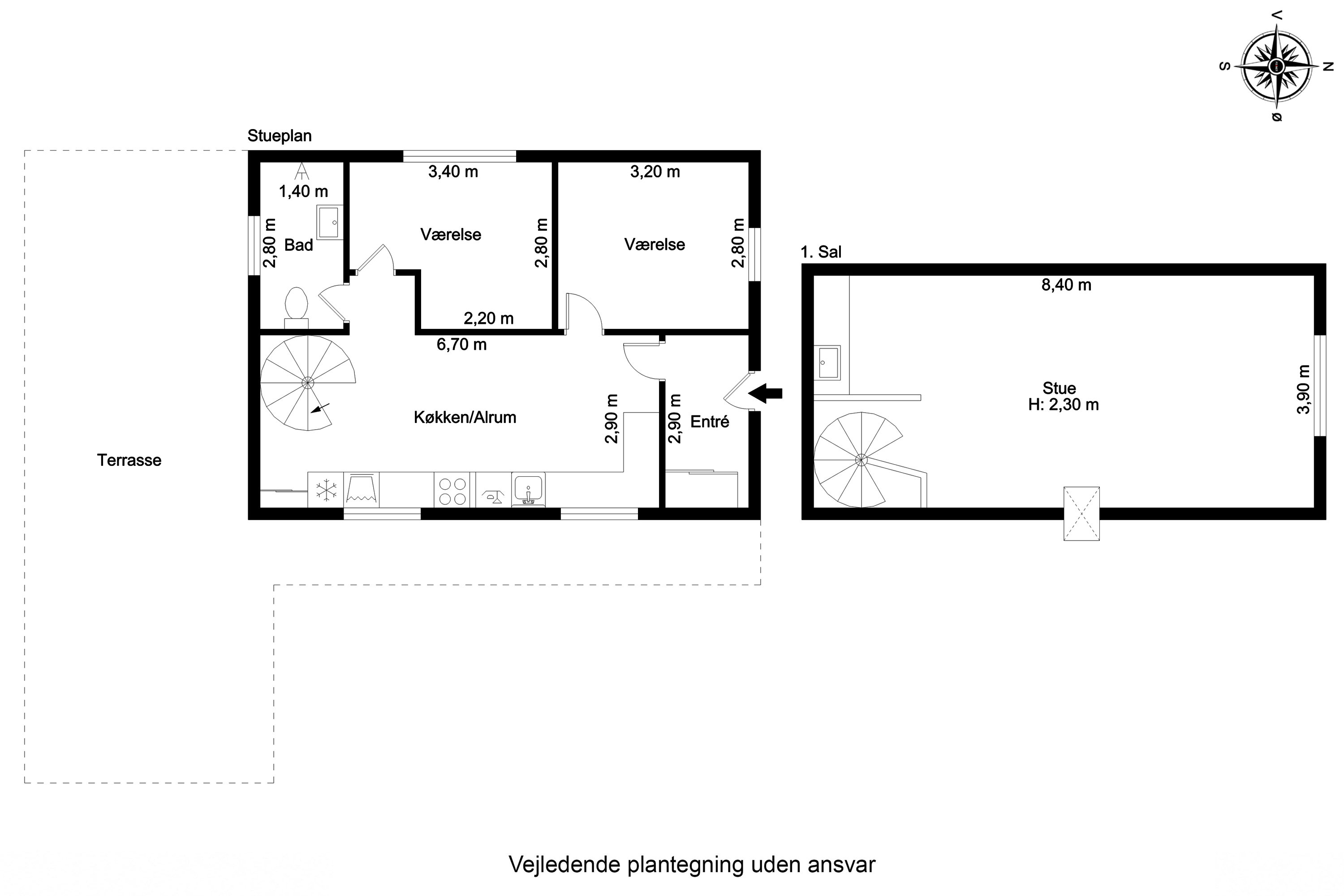 Plantegninger billede af Nørrebro 1, 5985 Søby Ærø