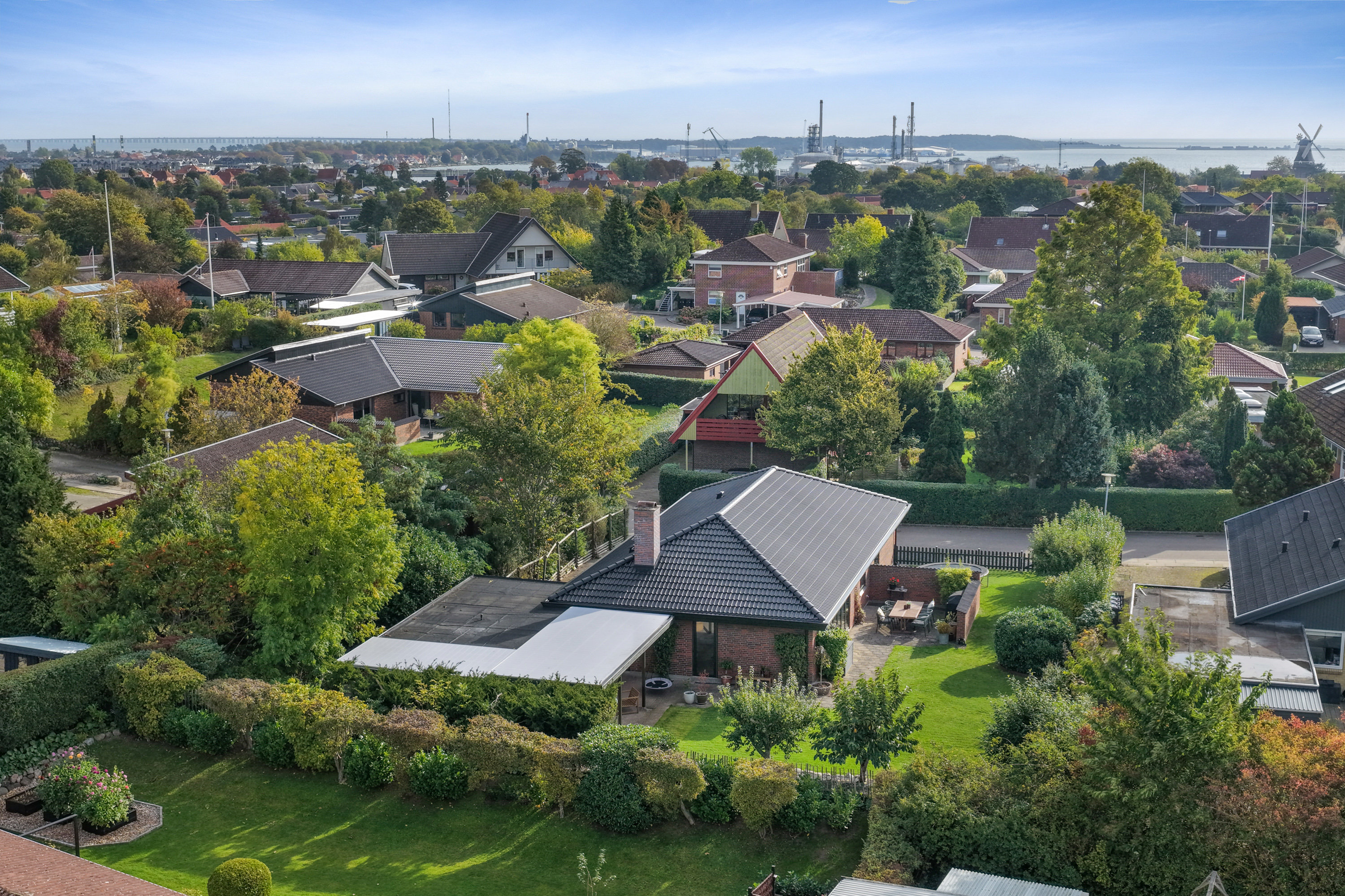 Villa: Luftfoto på Fjordparken 63, 5800 Nyborg