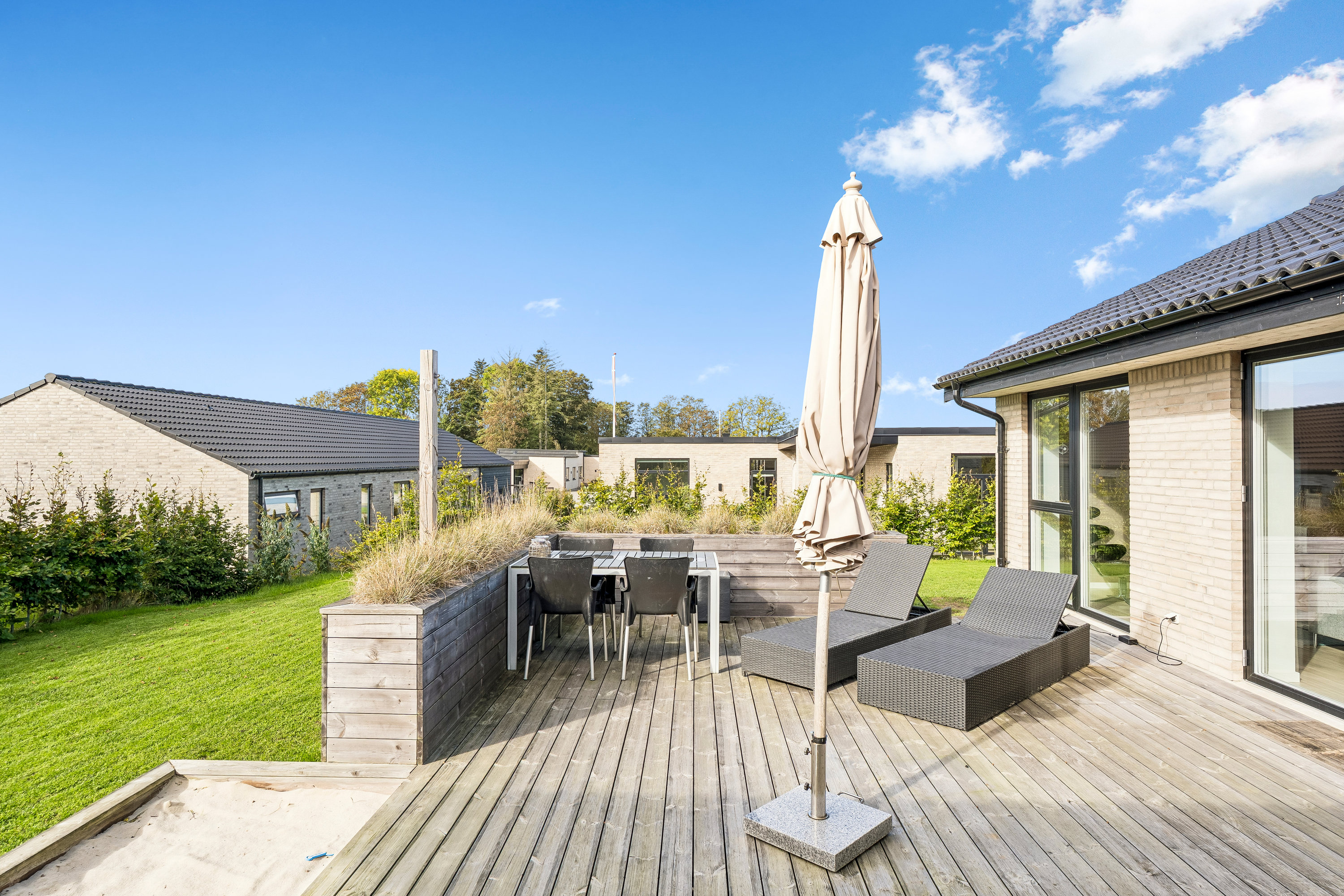 Miniaturebillede 1: terrasse. Billede af Lille Dalby Ager 39, 8722 Hedensted