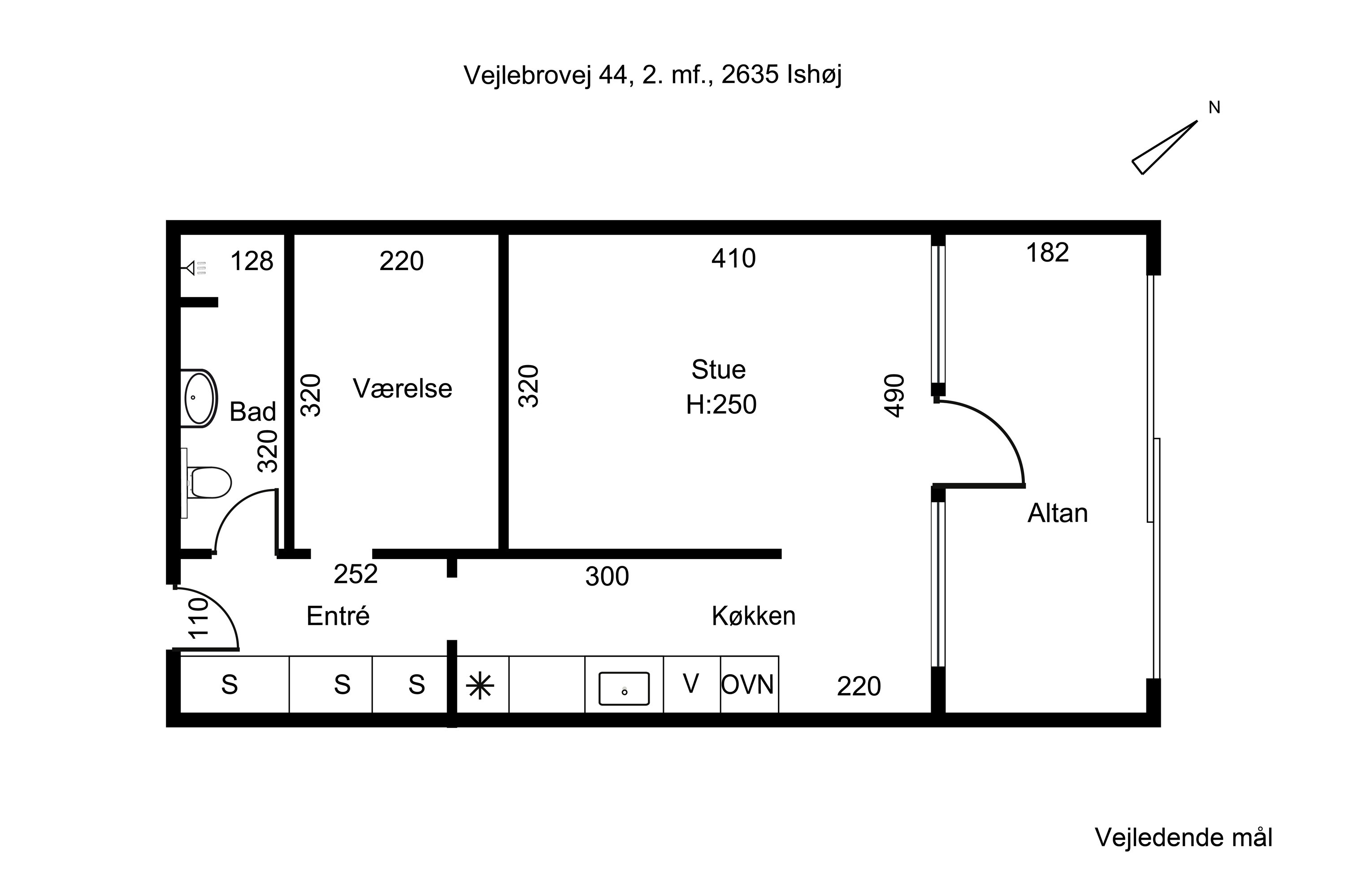 Plantegninger billede af Vejlebrovej 44, 2. mf., 2635 Ishøj