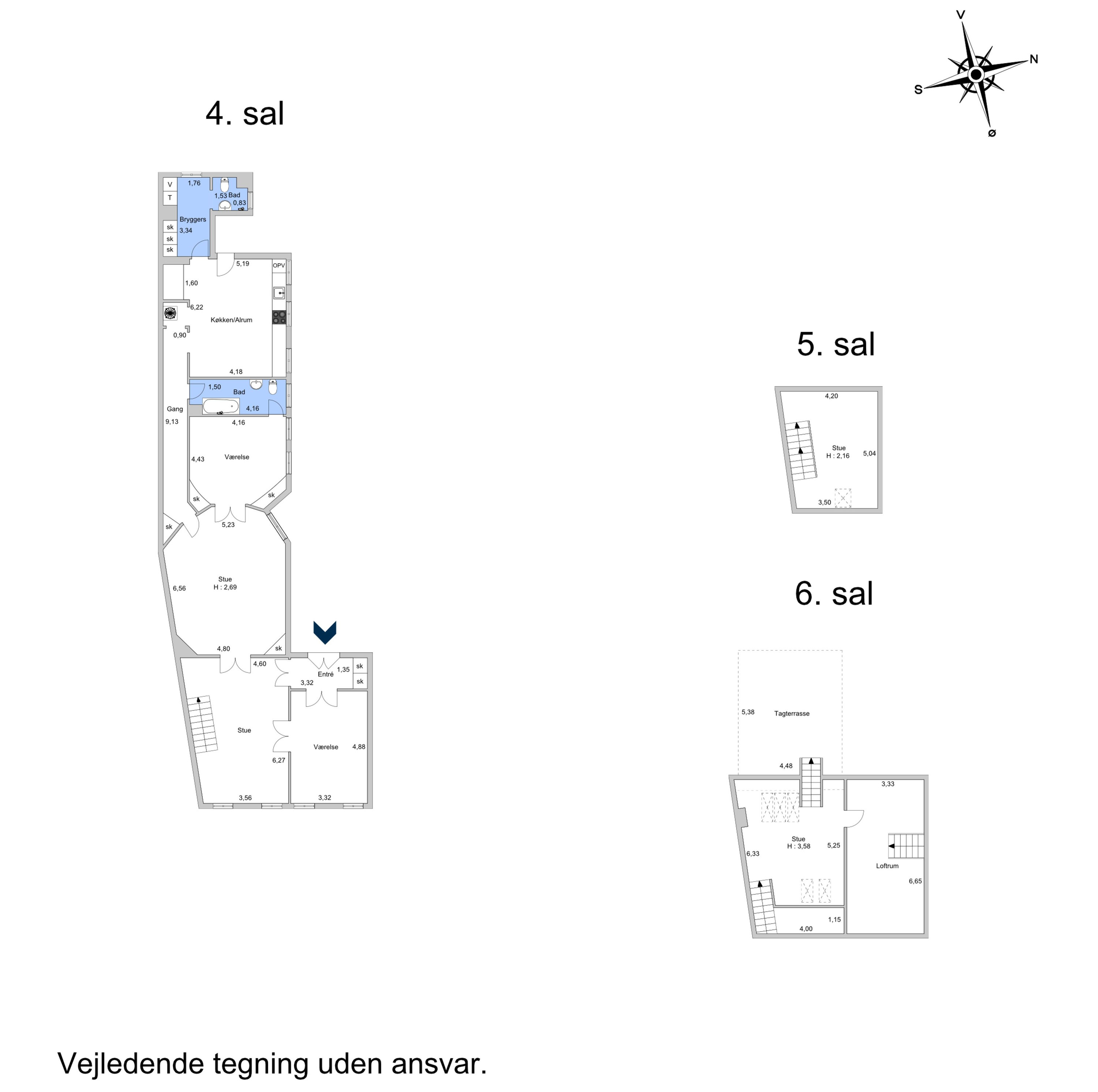 Plantegninger billede af Store Kongensgade 23, 4., 1264 København K