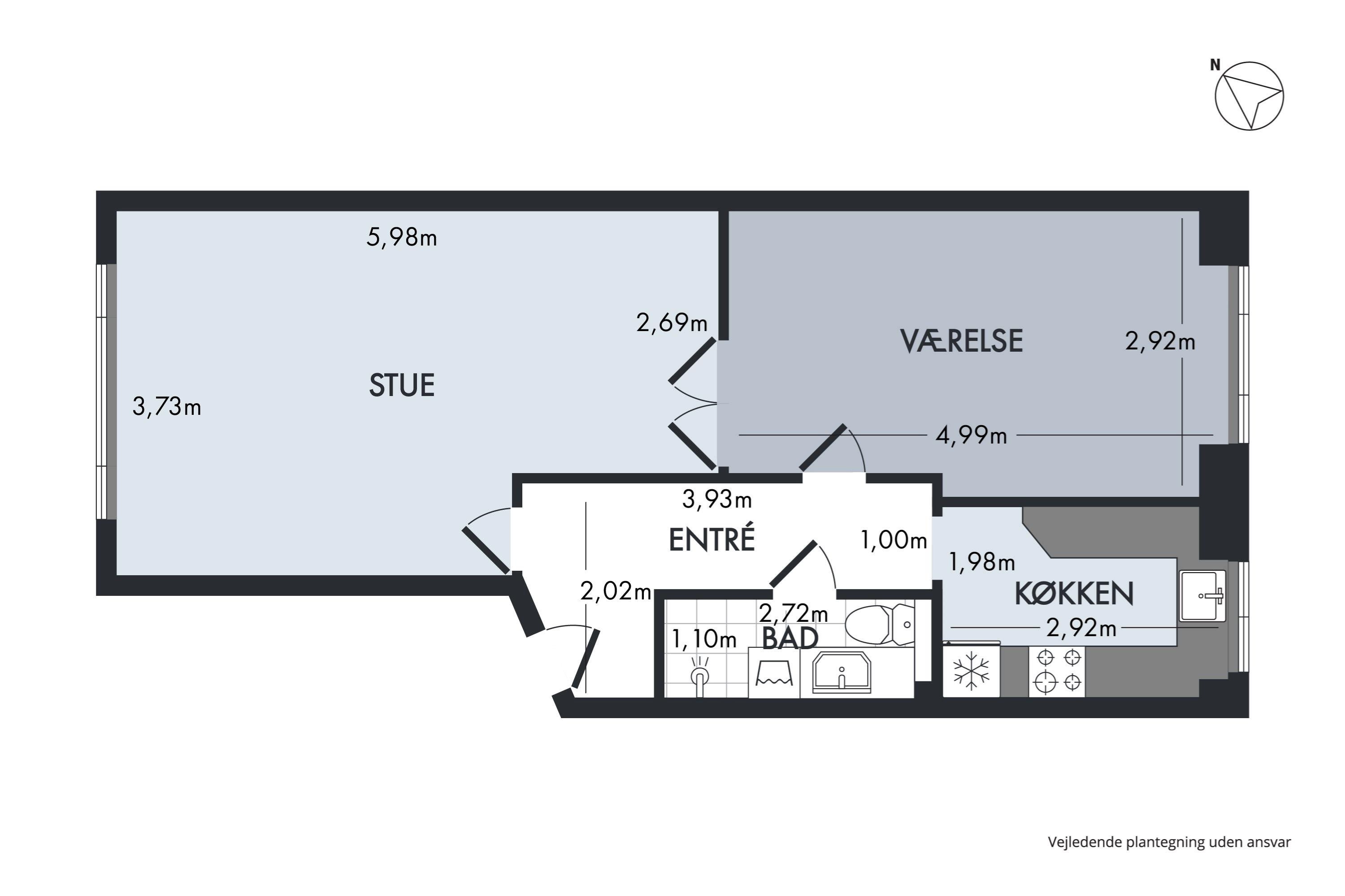Plantegninger billede af Ordrupvej 75A, st.. tv., 2920 Charlottenlund