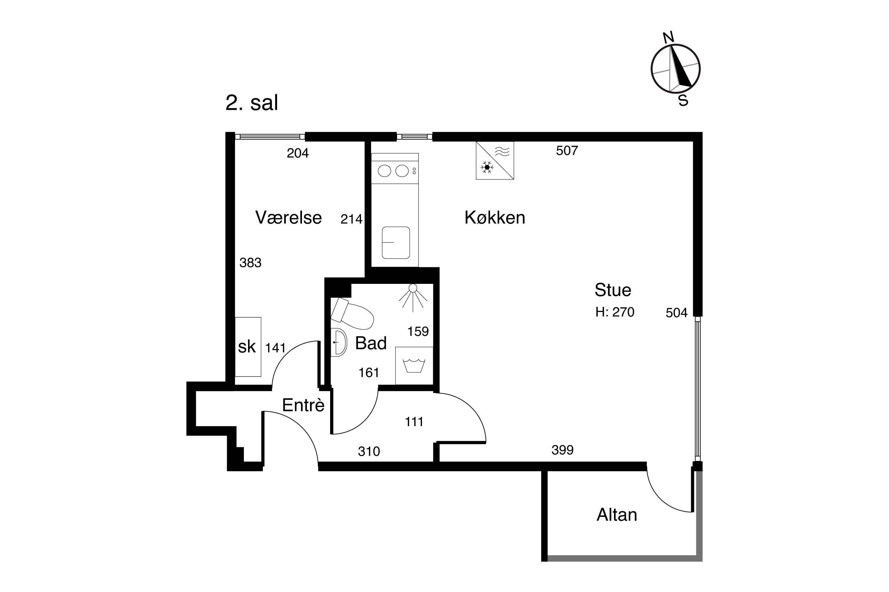 Plantegninger billede af Hyldegårdsvej 34A, 2. th., 2920 Charlottenlund