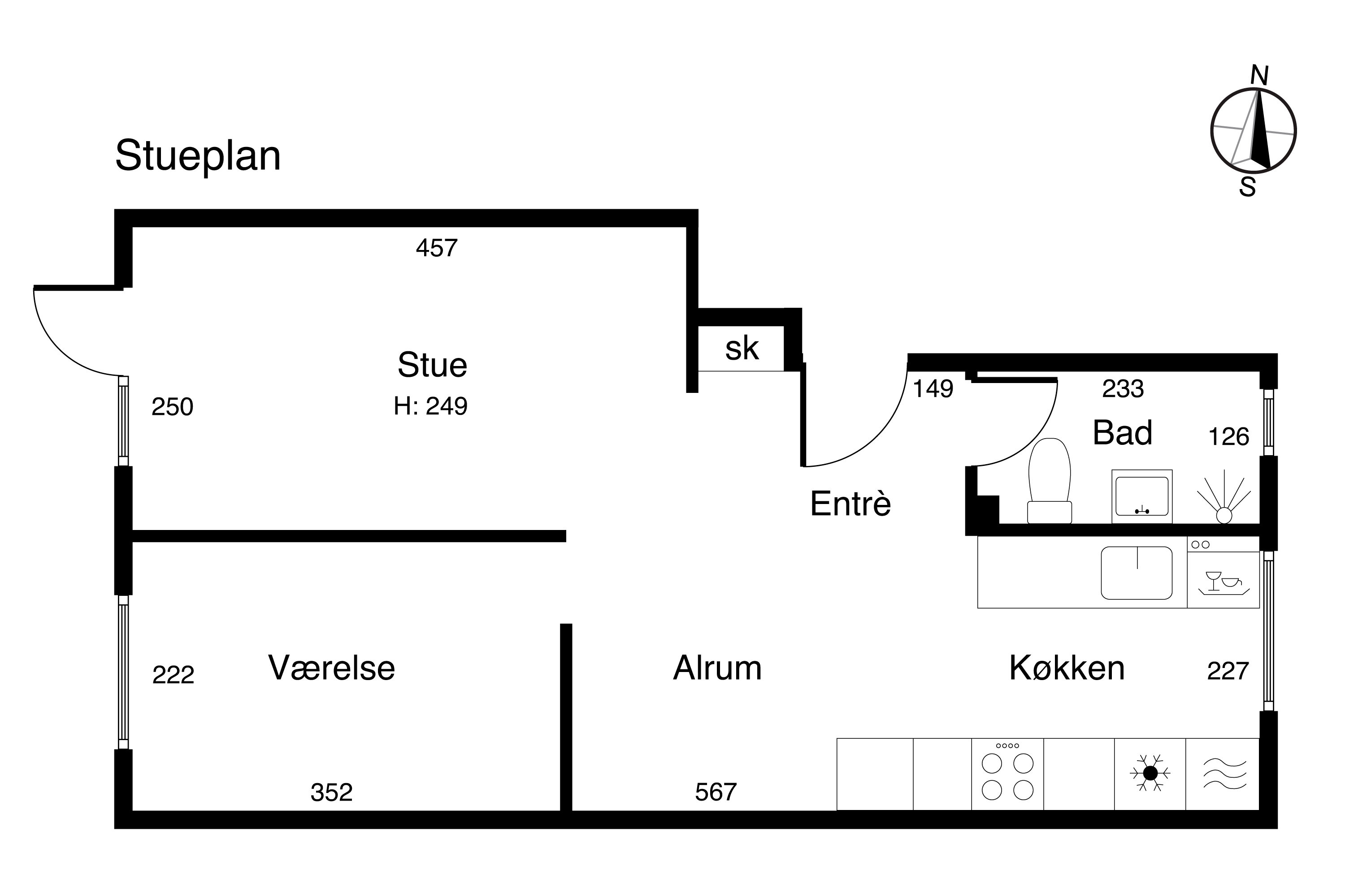 Plantegninger billede af Virum Stationsvej 141E, st. tv., 2830 Virum