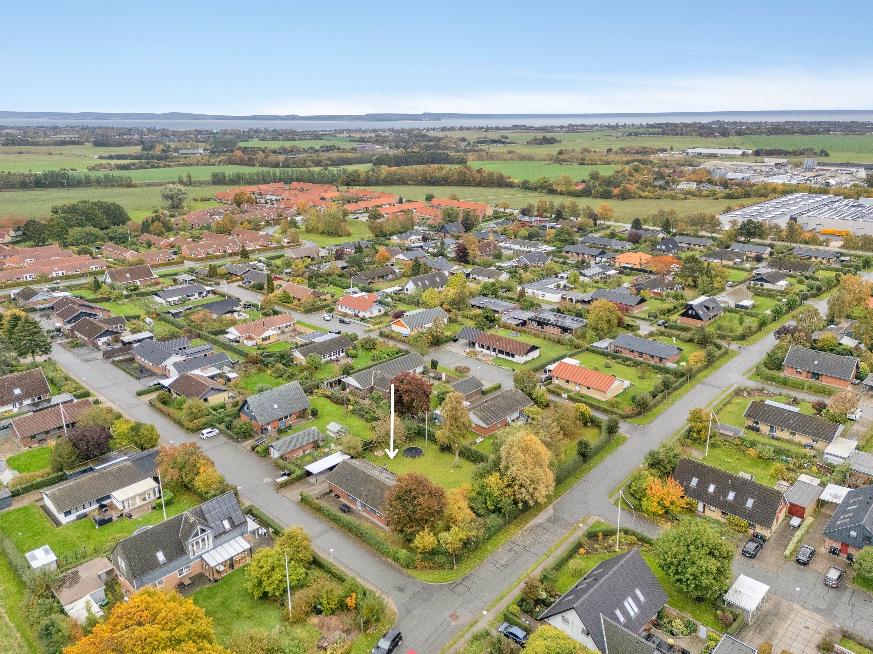 Fremhævet luftfoto billede i fuldskærmstilstand. Billede af Rugmarken 94, 8520 Lystrup