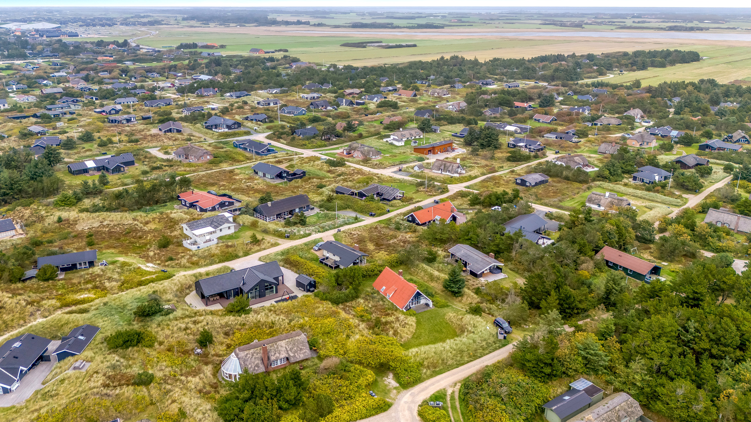 Fremhævet luftfoto billede i fuldskærmstilstand. Billede af Krattet 22, Søndervig, 6950 Ringkøbing