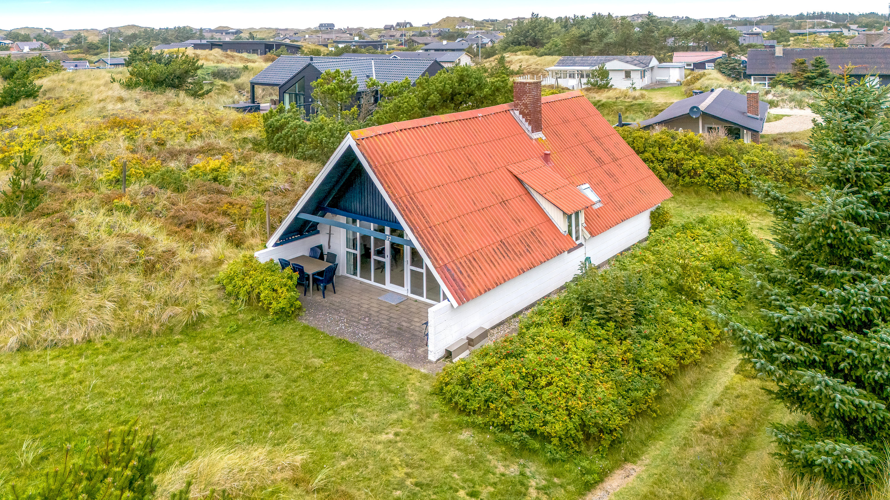 Miniaturebillede 1: luftfoto. Billede af Krattet 22, Søndervig, 6950 Ringkøbing