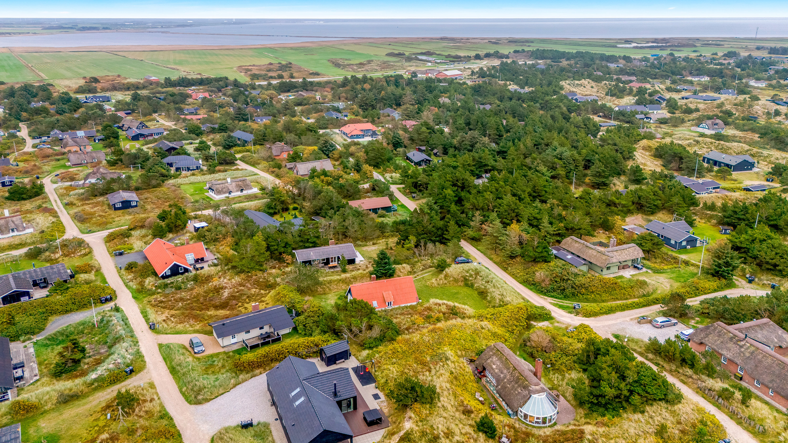 Fremhævet luftfoto billede i fuldskærmstilstand. Billede af Krattet 22, Søndervig, 6950 Ringkøbing