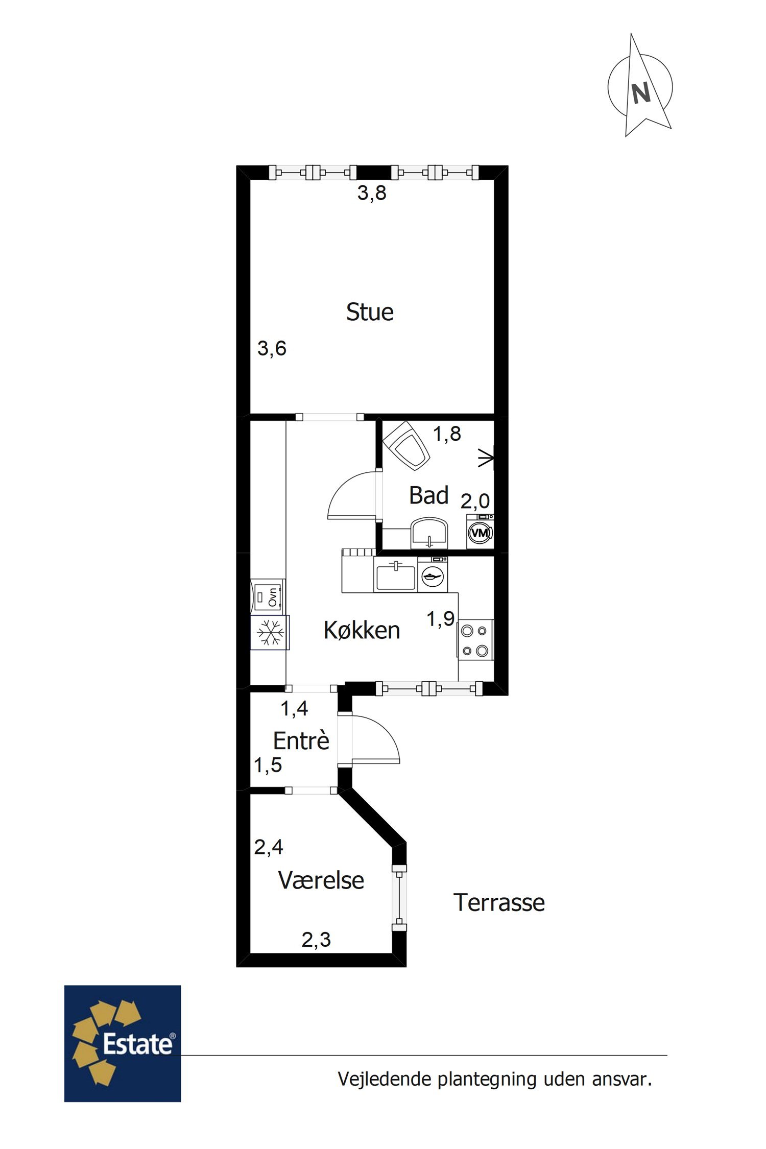 Plantegninger billede af Nørregade 20, st. th., 6700 Esbjerg
