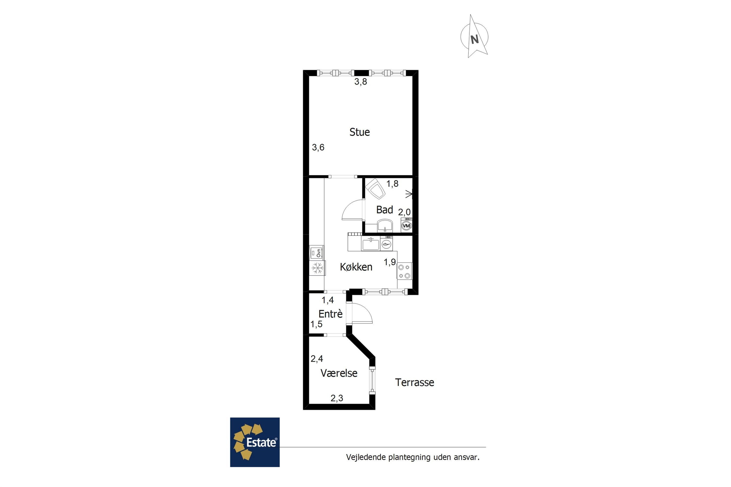 Plantegninger billede af Nørregade 20, st. th., 6700 Esbjerg