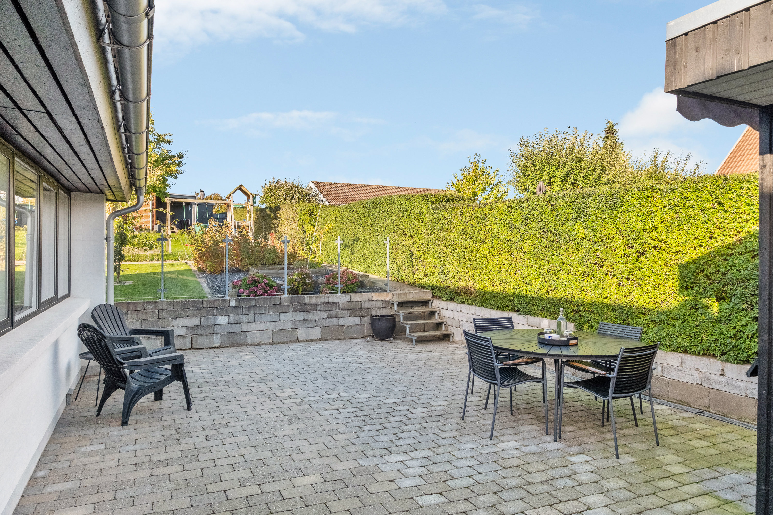 Fremhævet terrasse billede i fuldskærmstilstand. Billede af Rugmarken 82, 8520 Lystrup