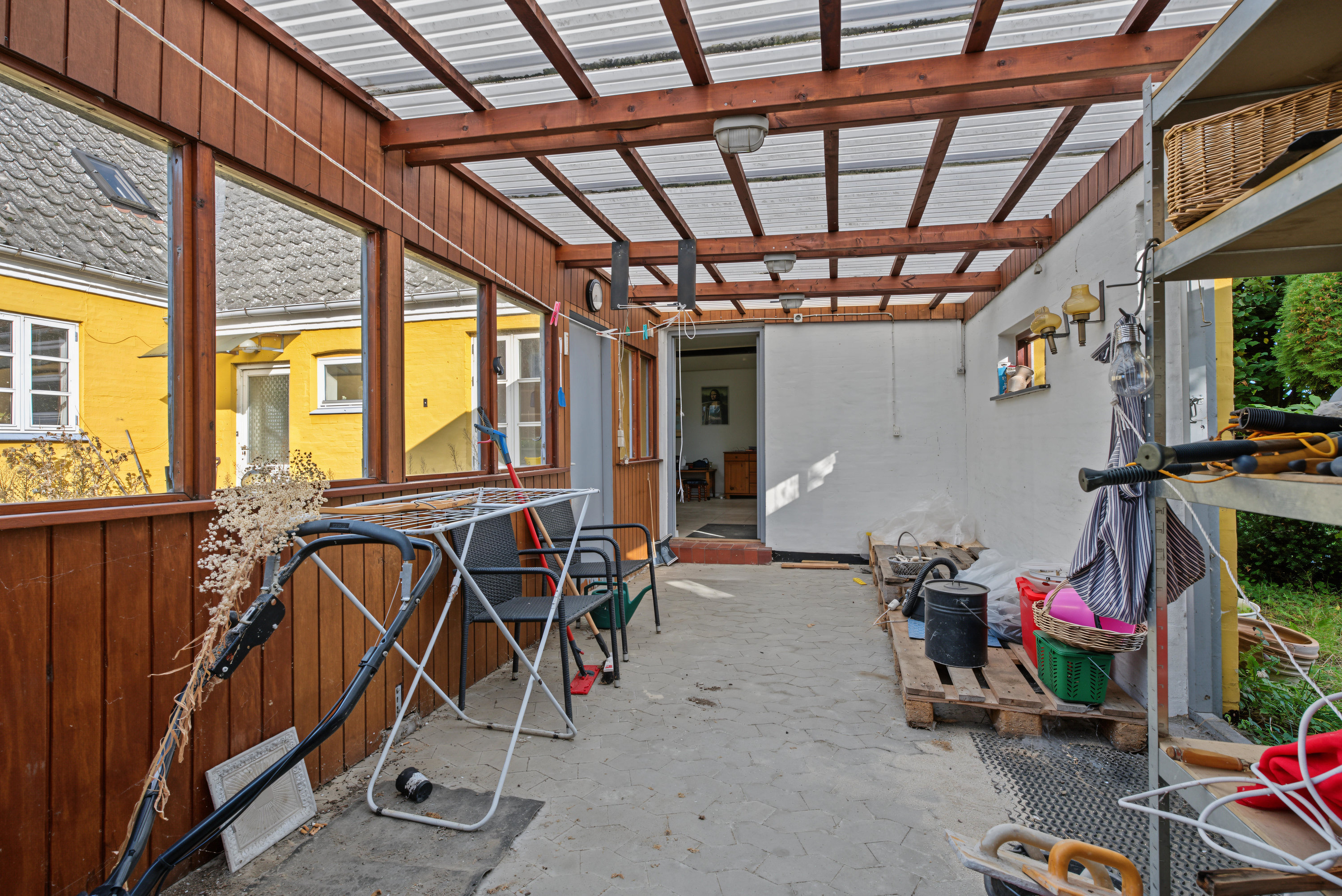 Fremhævet overdækket terrasse billede i fuldskærmstilstand. Billede af Græshavevej 67, 4983 Dannemare