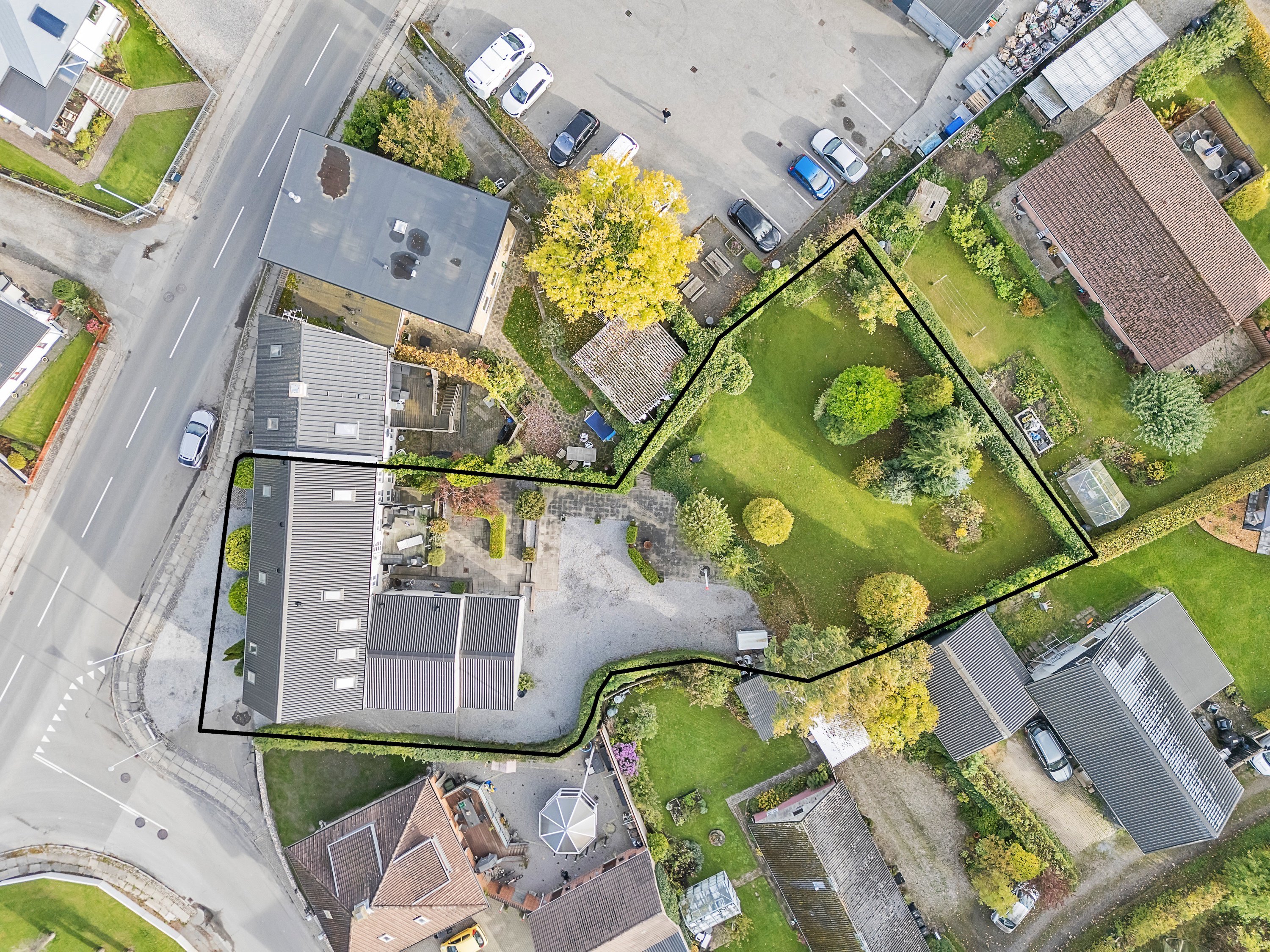 Fremhævet luftfoto billede i fuldskærmstilstand. Billede af Spørringvej 1, Mejlby, 8530 Hjortshøj