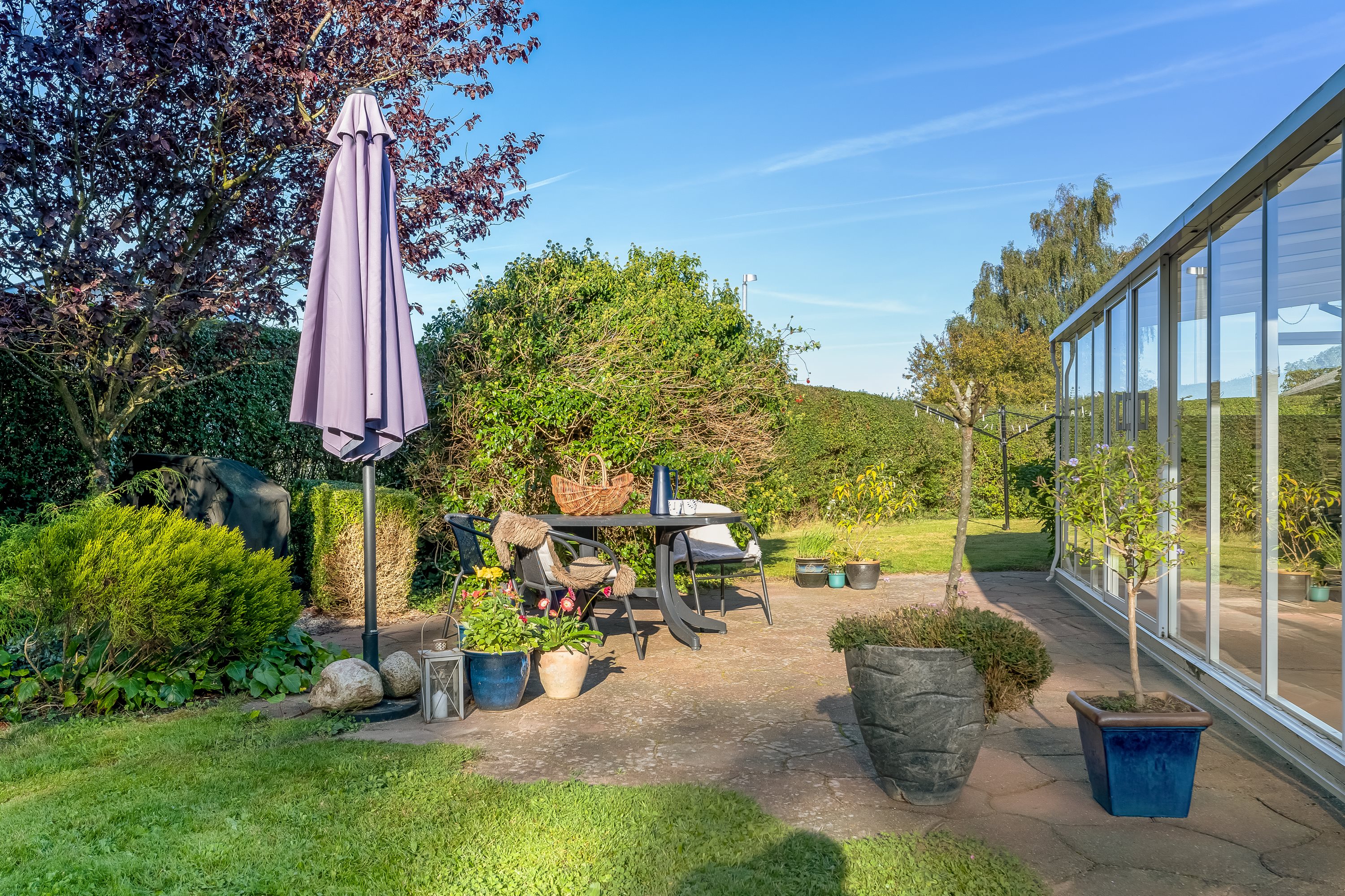 Fremhævet terrasse billede i fuldskærmstilstand. Billede af Møllevænget 13, 4913 Horslunde