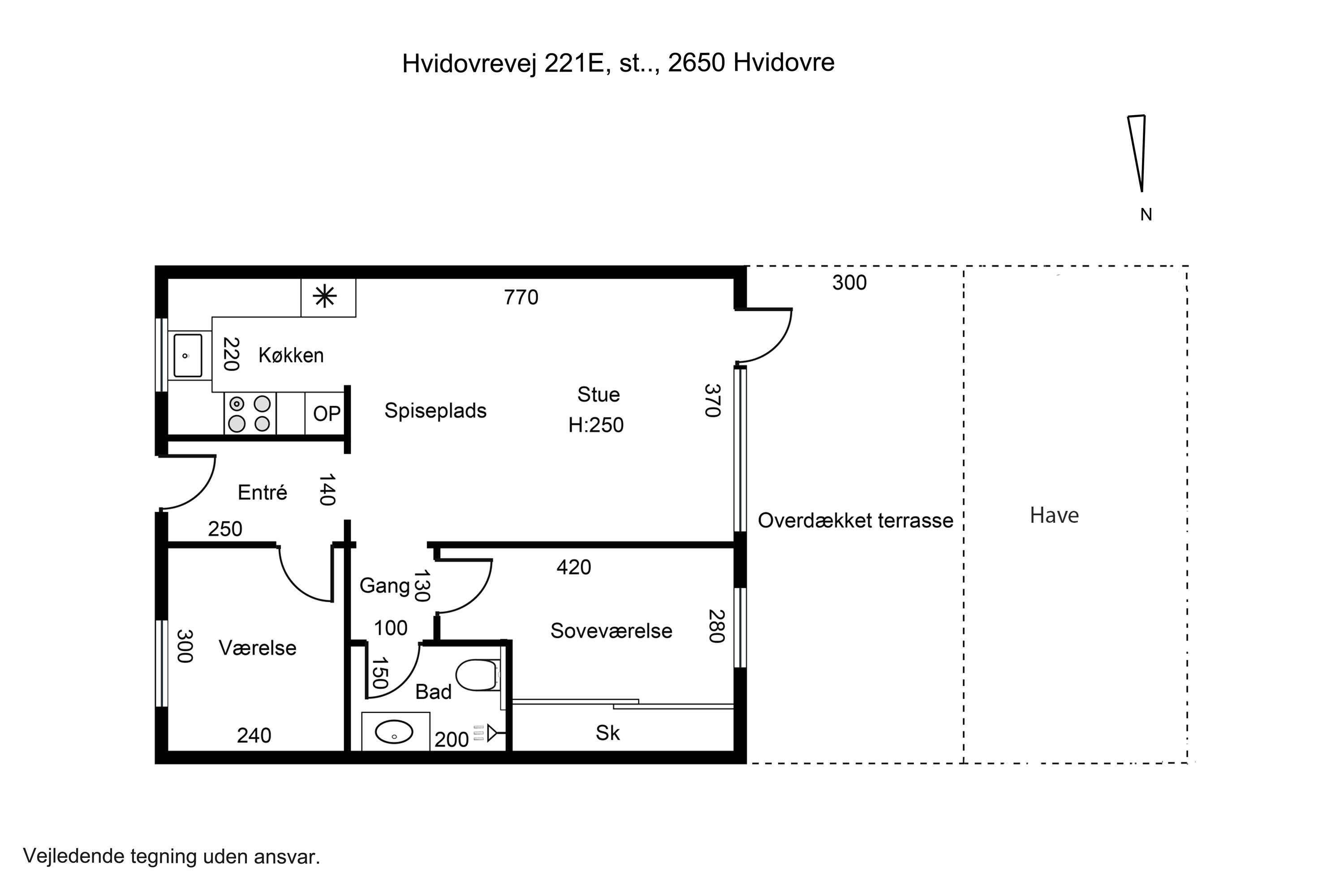 Plantegninger billede af Hvidovrevej 221E, st., 2650 Hvidovre