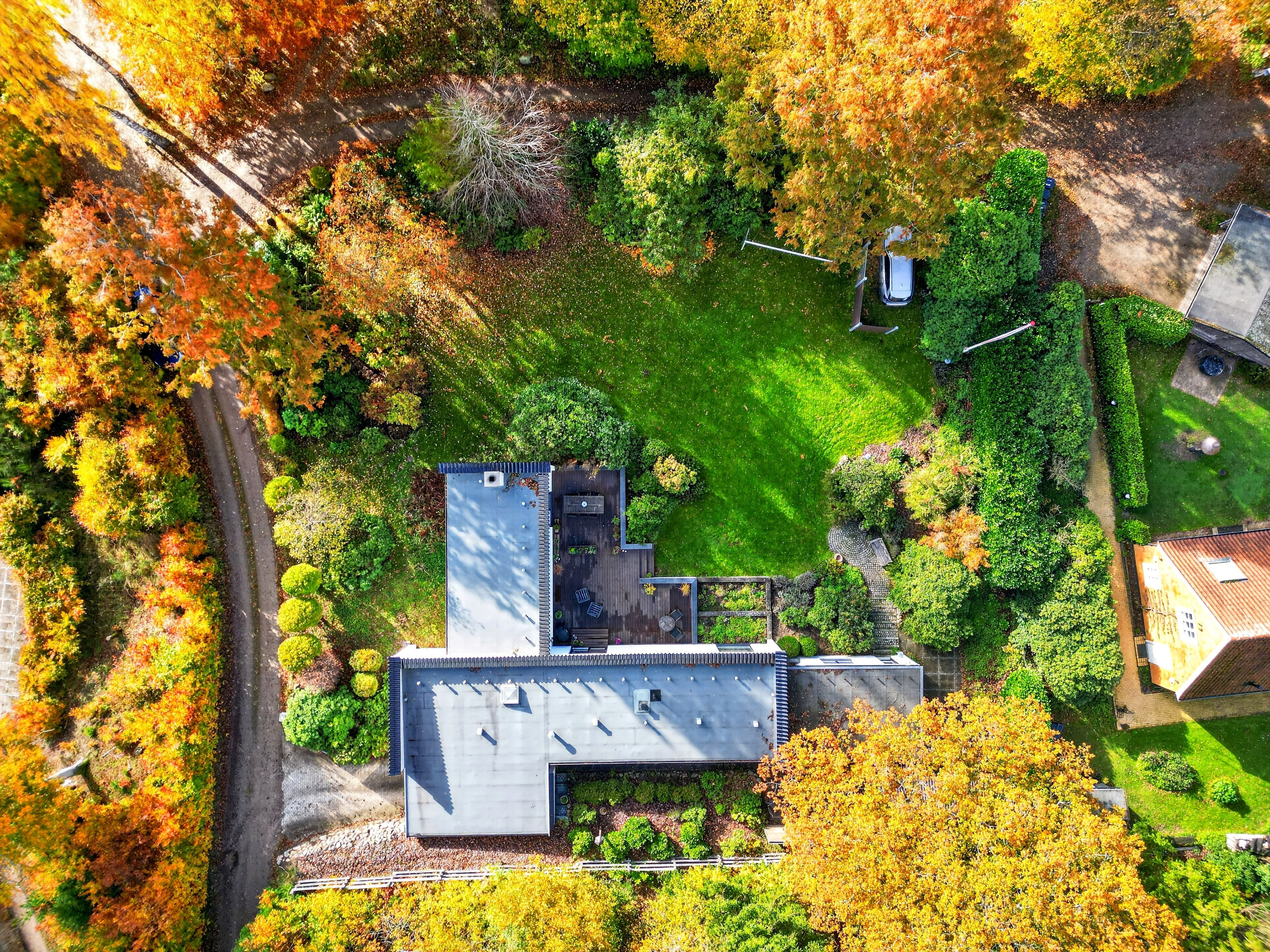Fremhævet luftfoto billede i fuldskærmstilstand. Billede af Birkevænget 2, Gadevang, 3400 Hillerød