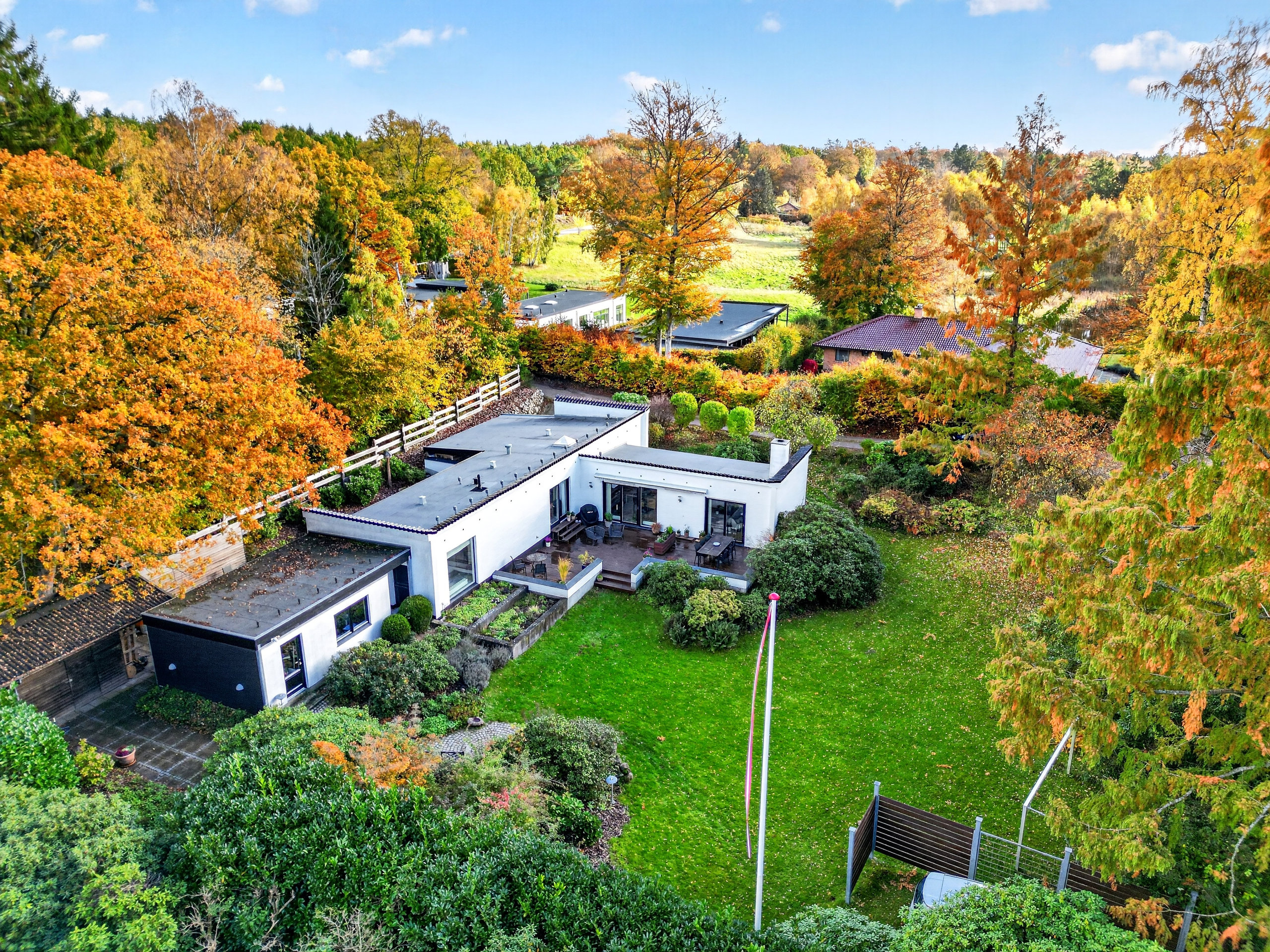 Villa: Luftfoto på Birkevænget 2, Gadevang, 3400 Hillerød